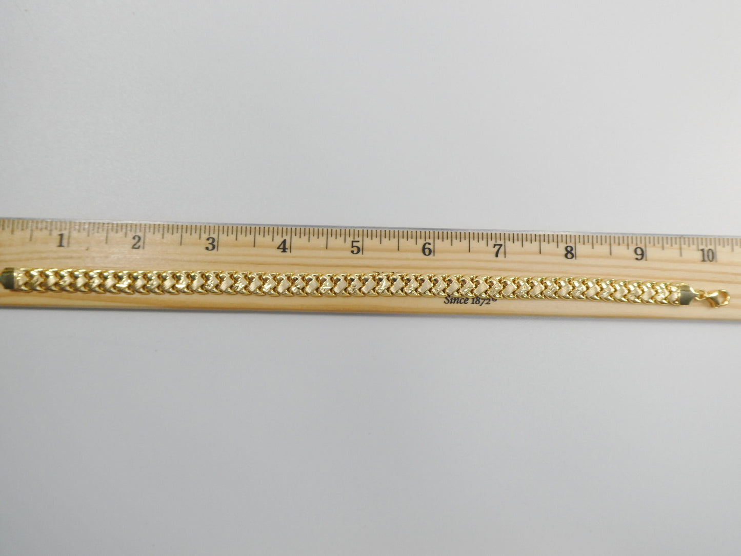 10 inch real 925 sterling silver basket anklet bracelet 14K yellow & white gold finish