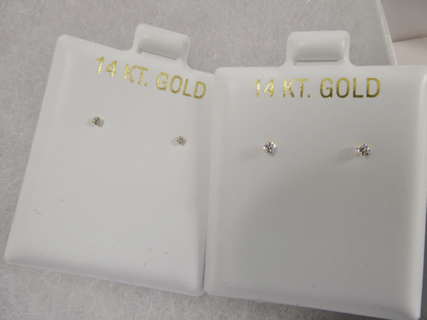 14k real solid yellow gold push post pair nose earring