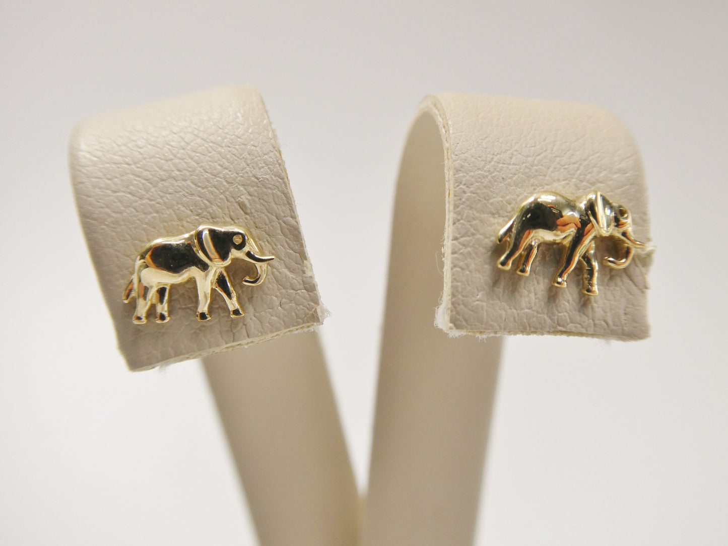 real 10k solid yellow gold tiny elephant stud earrings dainty