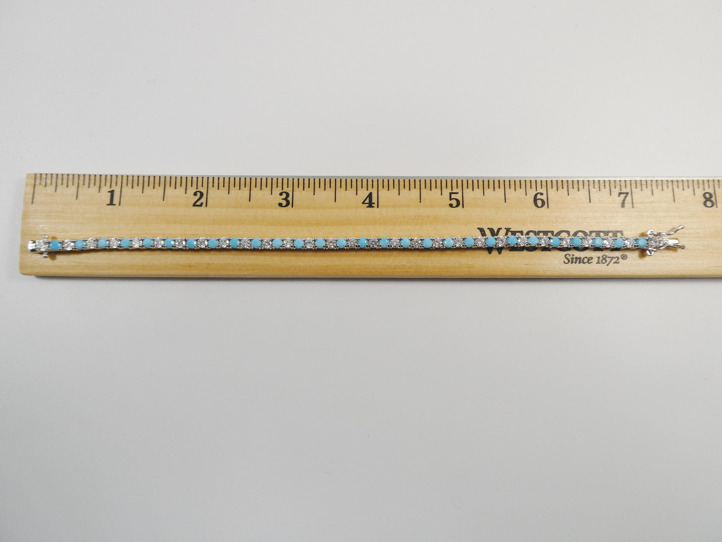 3mm 7 Inch turquois tennis bracelet real 925 sterling silver