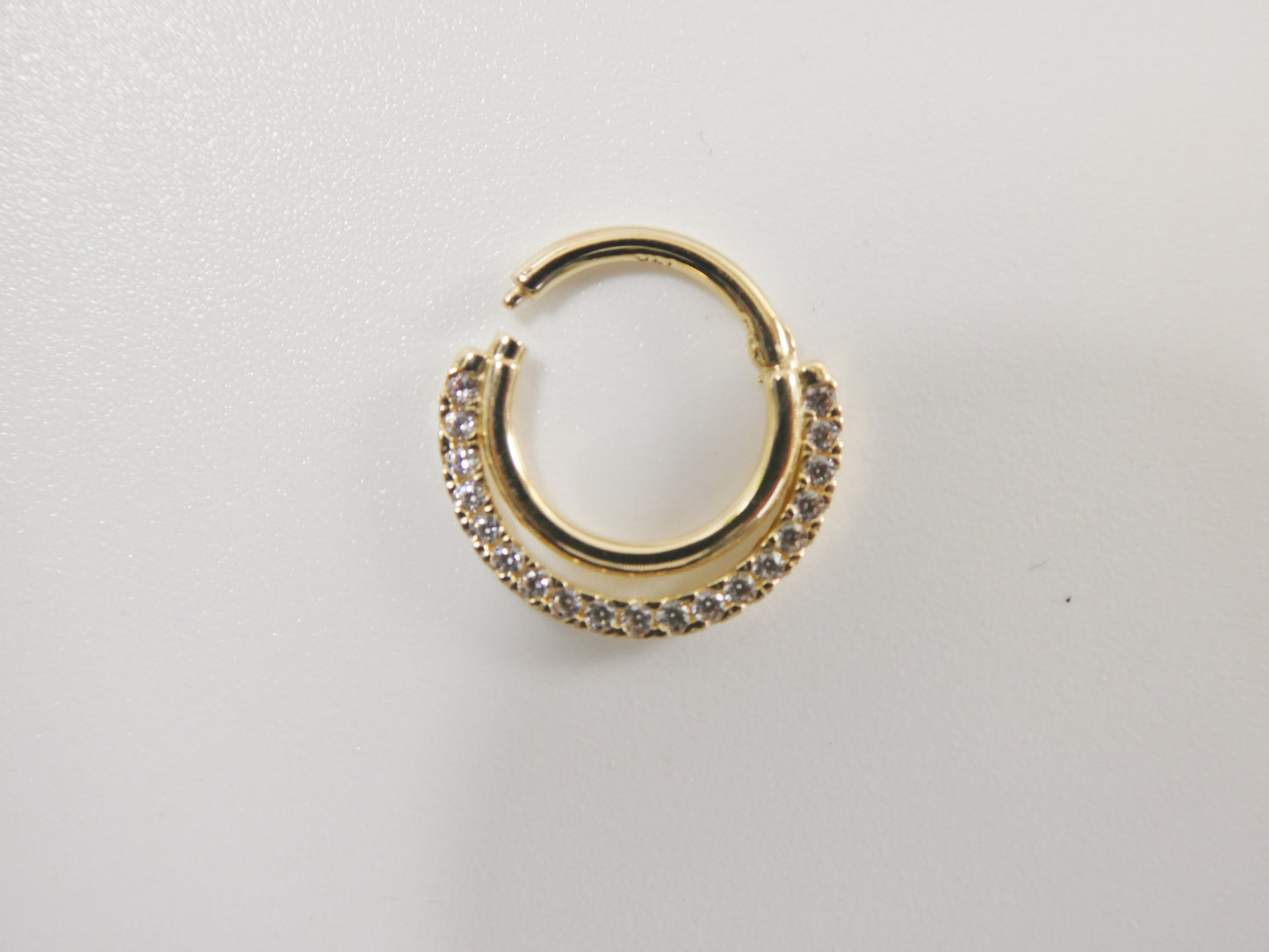 14k real solid yellow gold cartilage daith septum body ring piercing
