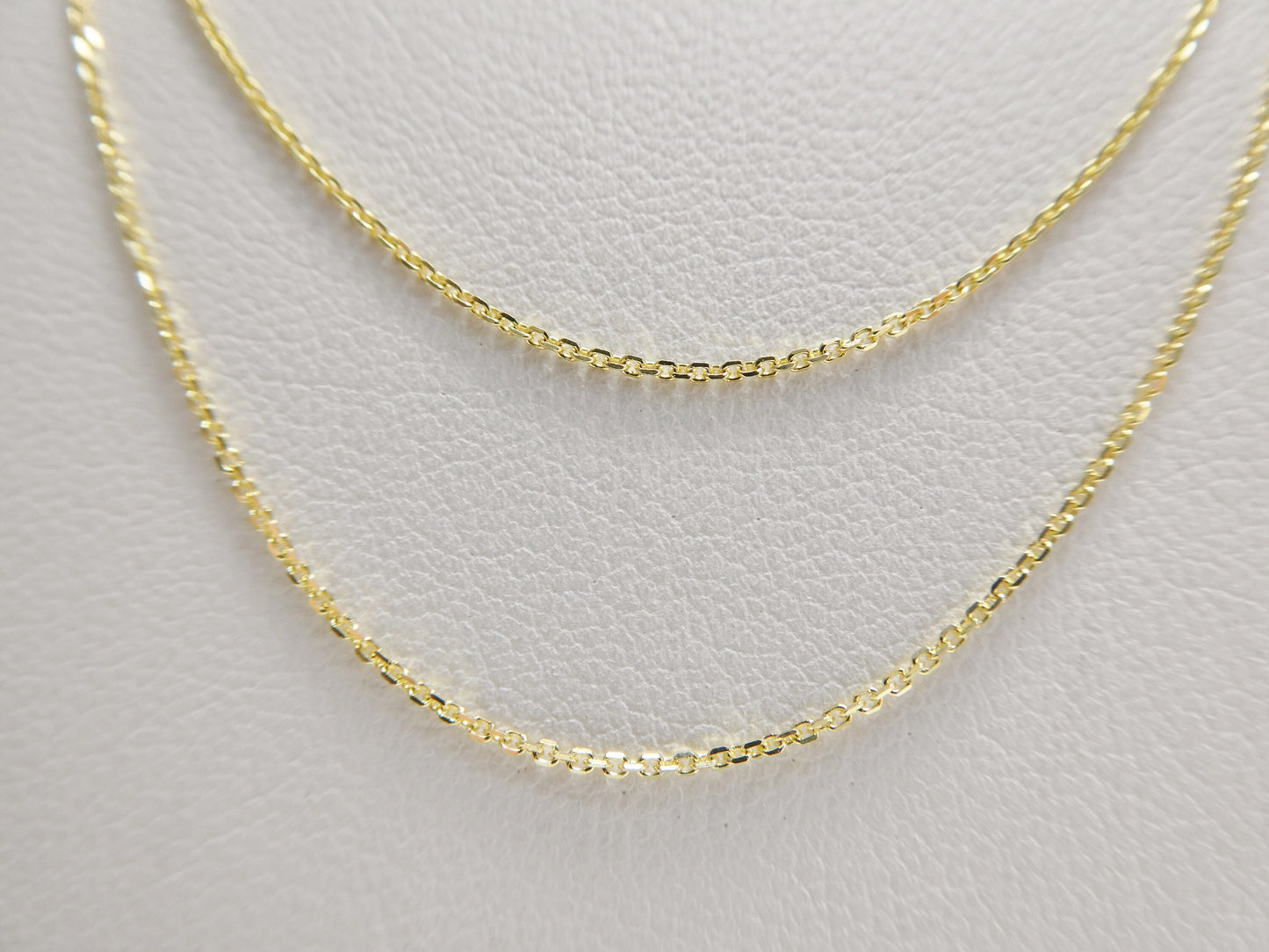 14k real solid yellow gold tiny small cable chain necklace