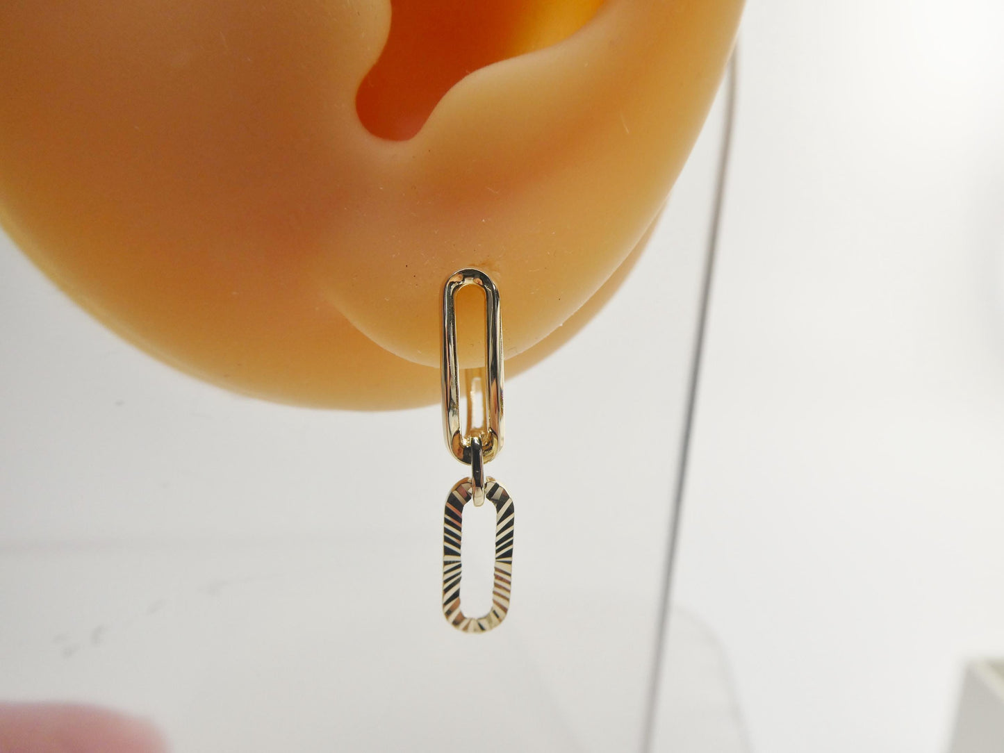real 10k solid yellow gold designer hoop huggie earrings