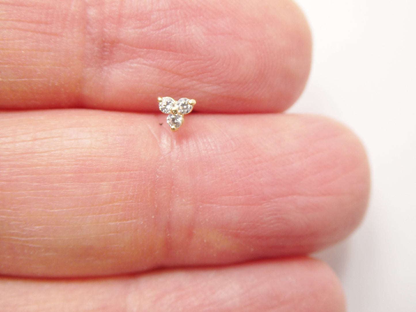 14k real solid yellow gold triangle nose ring
