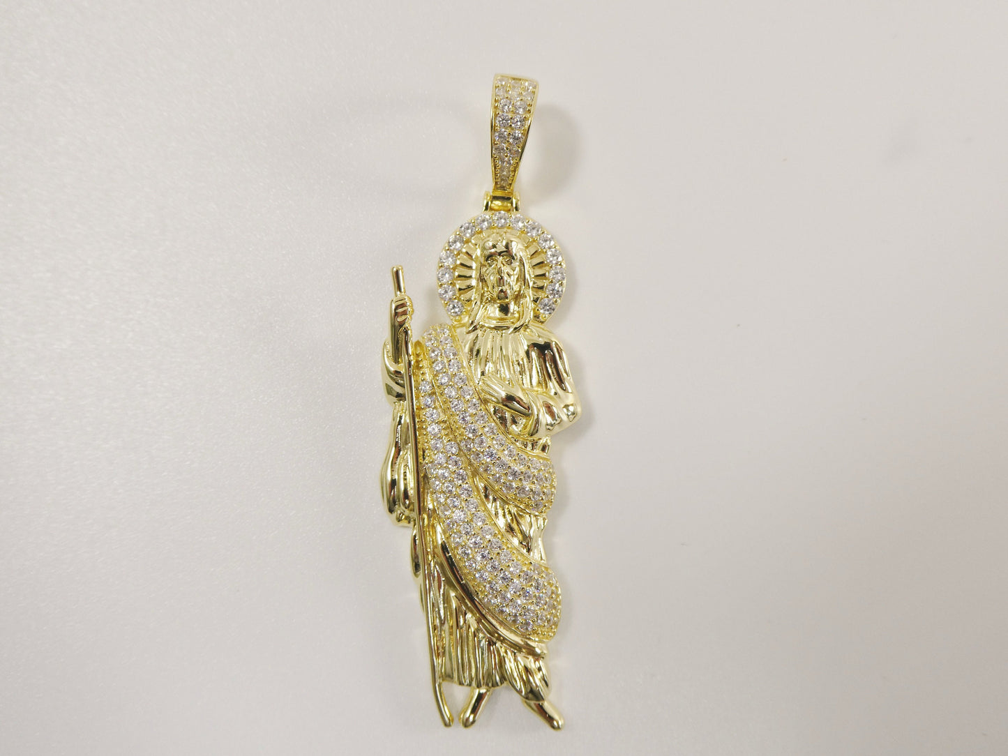 real 925 sterling silver large St. Jude medallion pendent