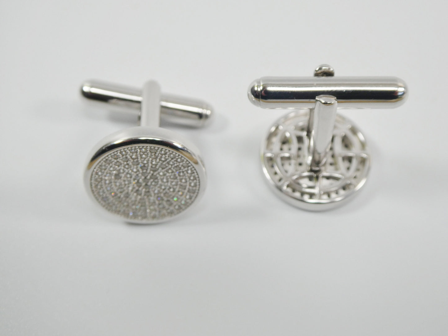 real 925 sterling silver micro fave full stone setting cufflinks