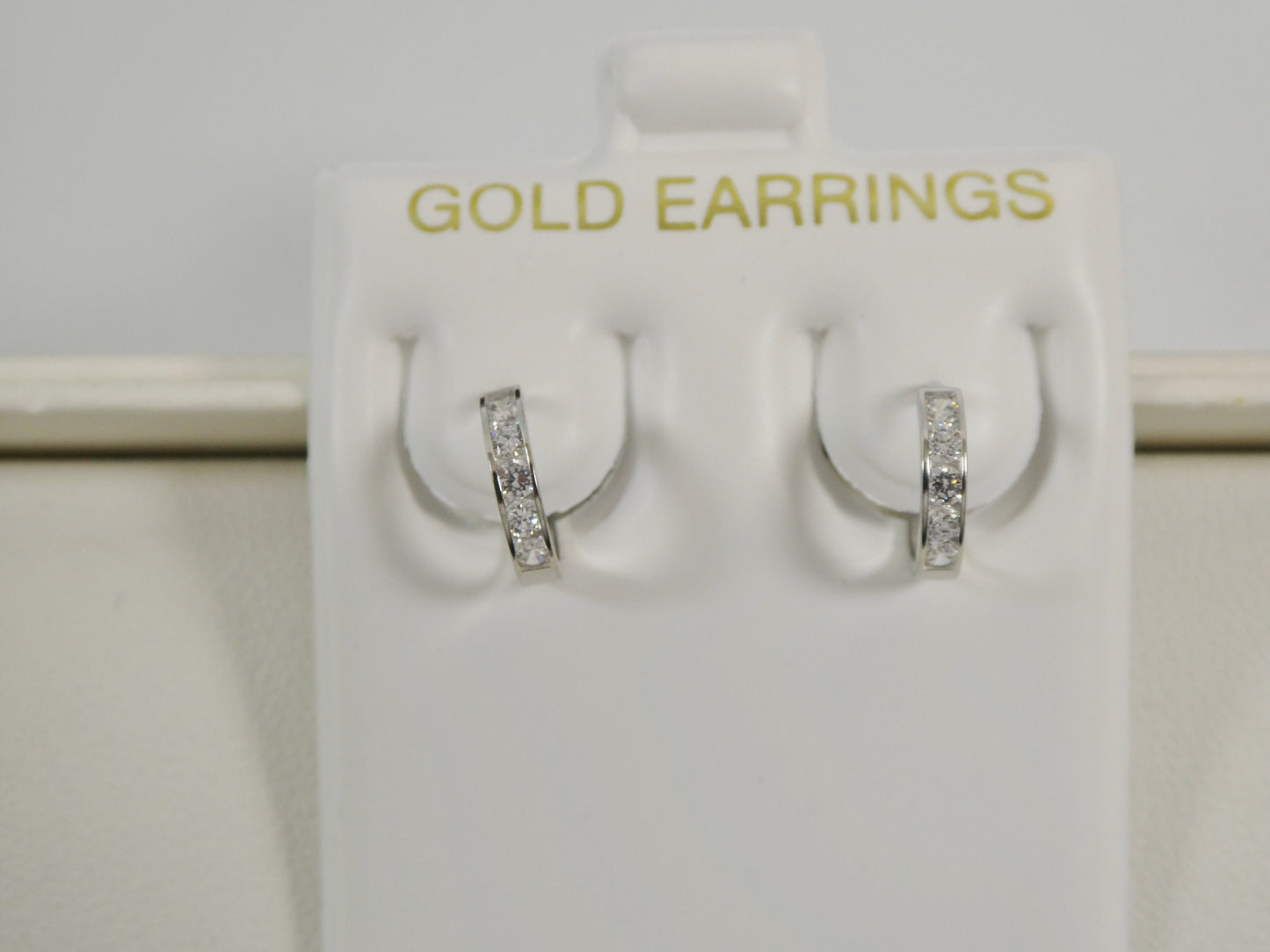 real 10k solid yellow gold small 9mm prong setting huggie hoop earrings