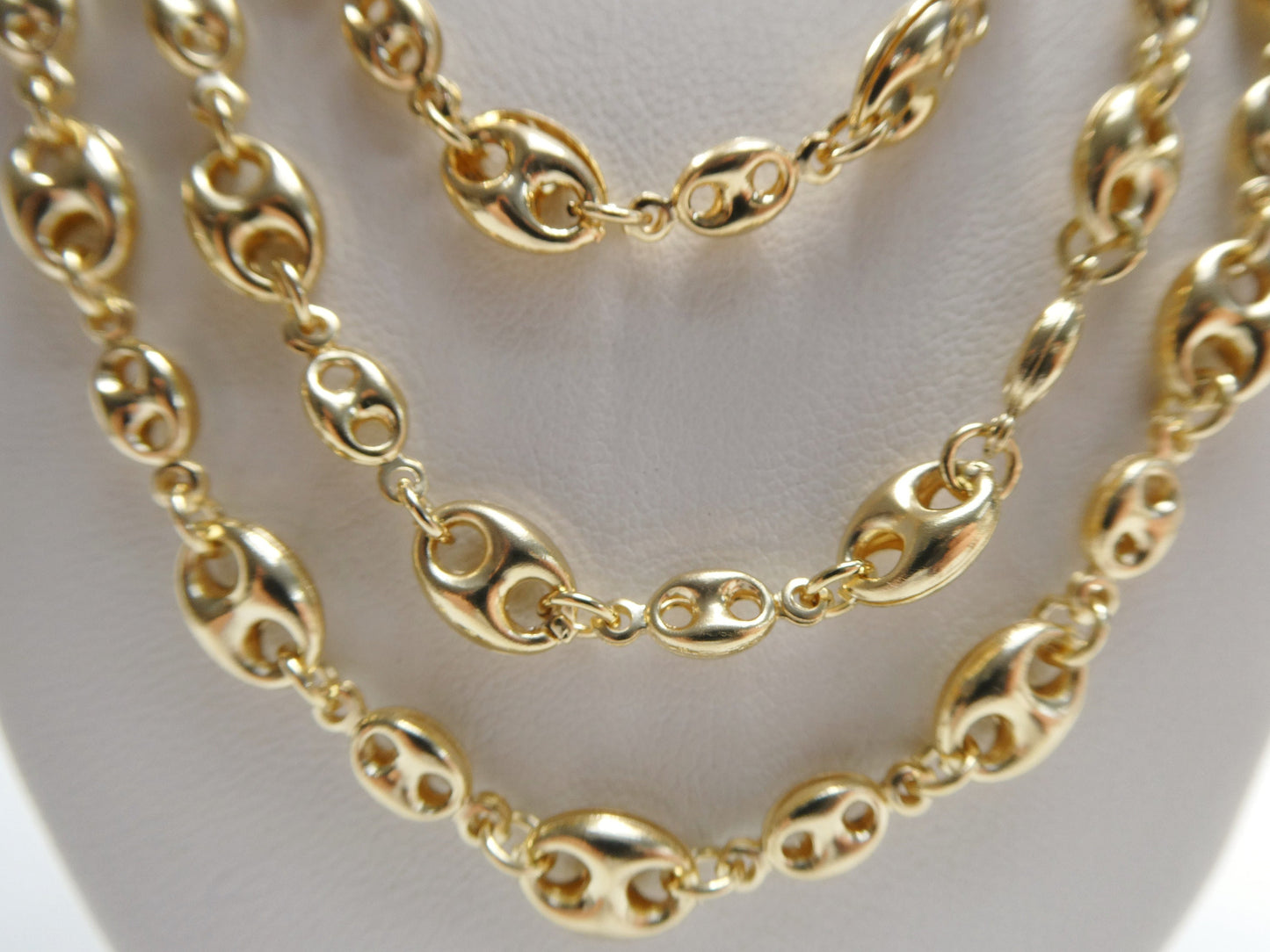 14k gold filled yellow gold puffed mariner necklace