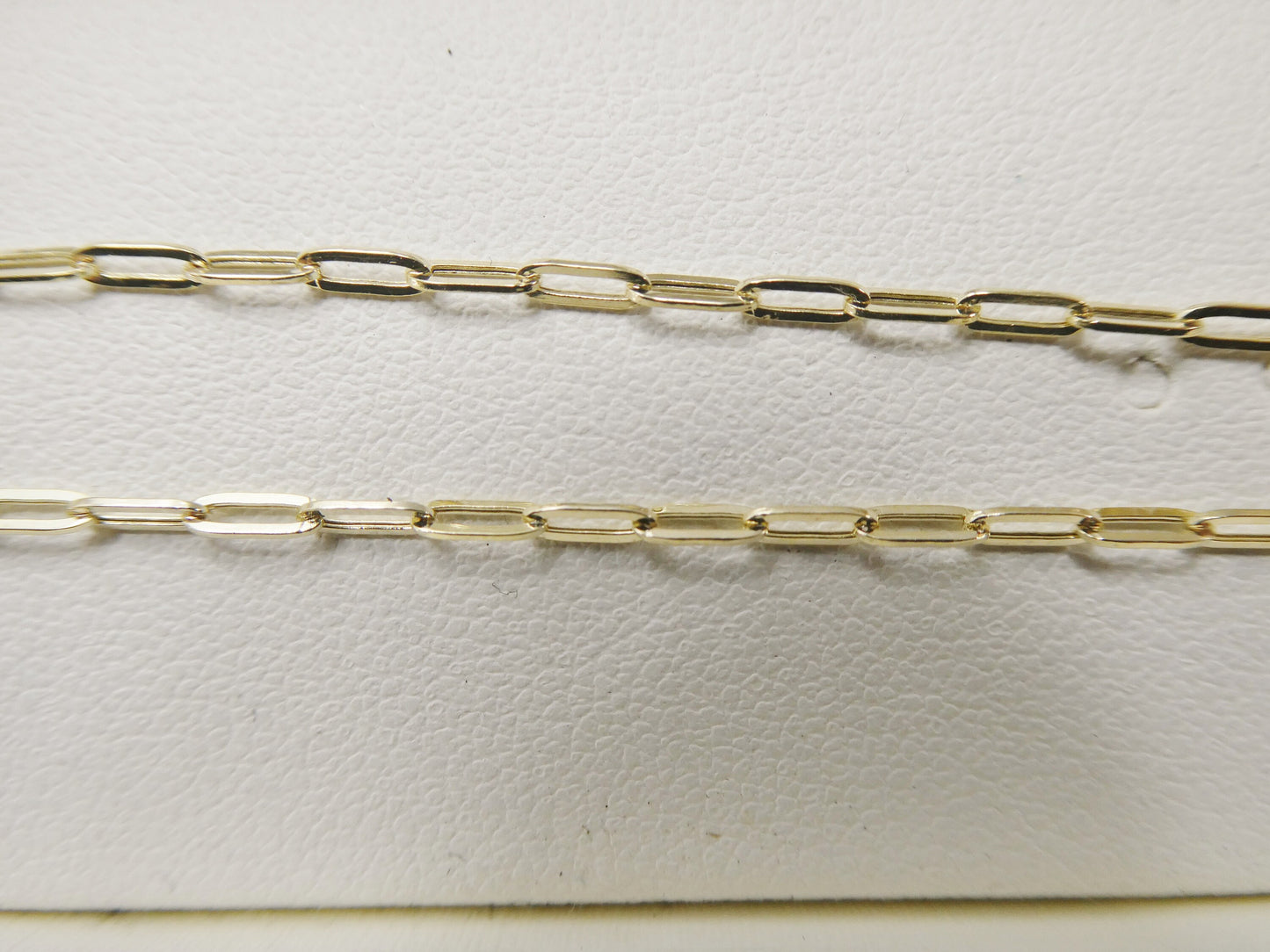 14k real solid yellow gold tiny small 2mm paperclip chain necklace