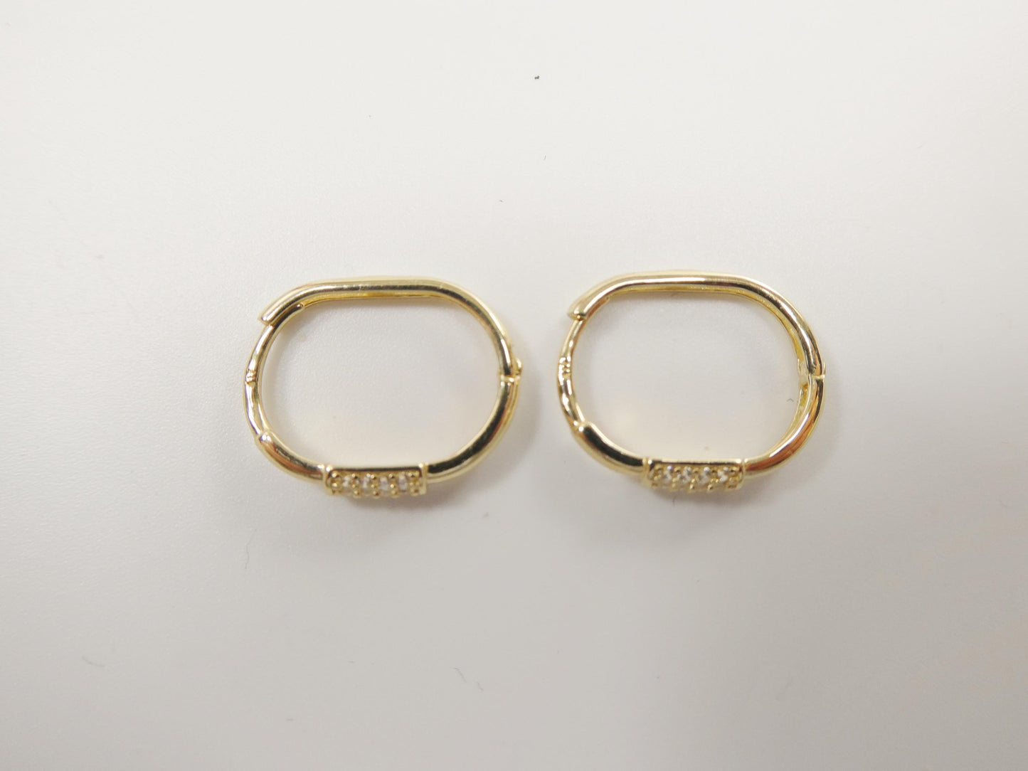 real 10k solid yellow gold buckle hoop huggie earrings