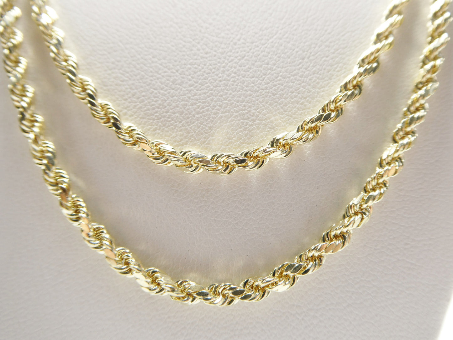 real 10k solid yellow gold rope chain