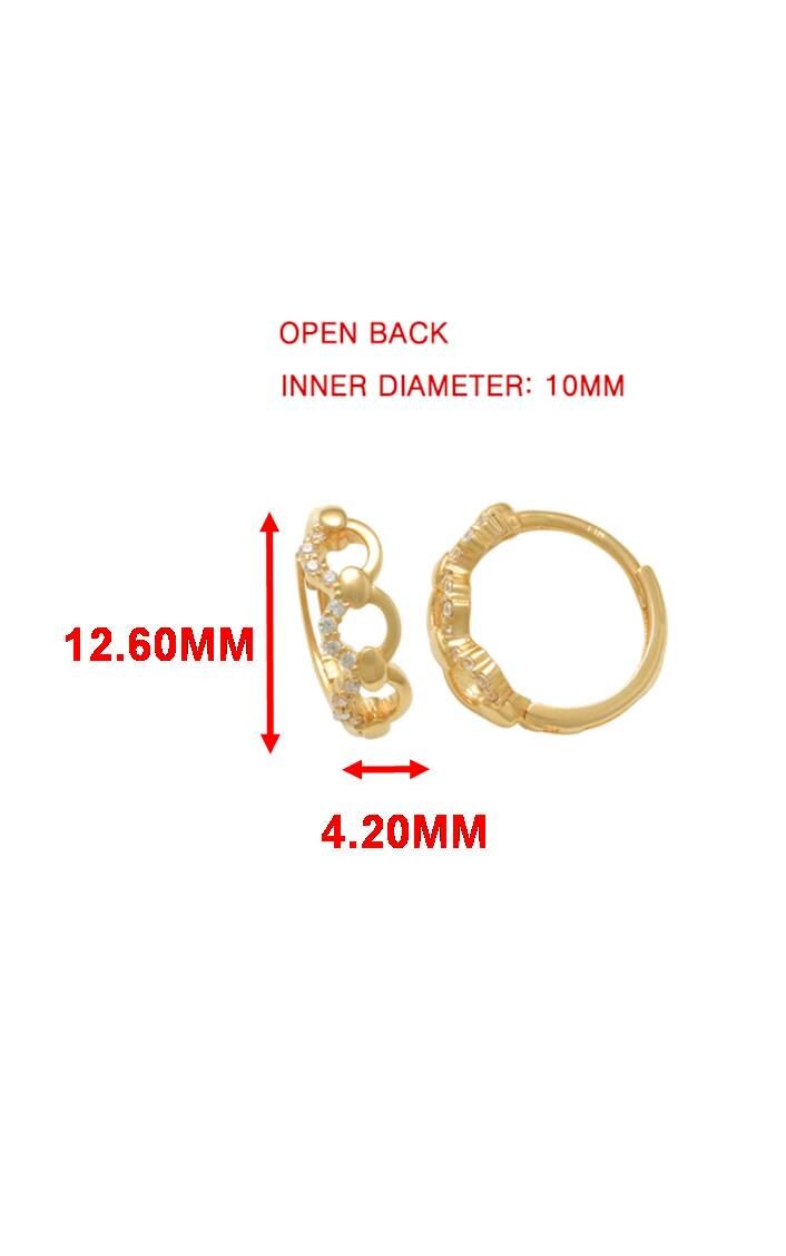 real 10k solid yellow gold designer hoop huggie earrings
