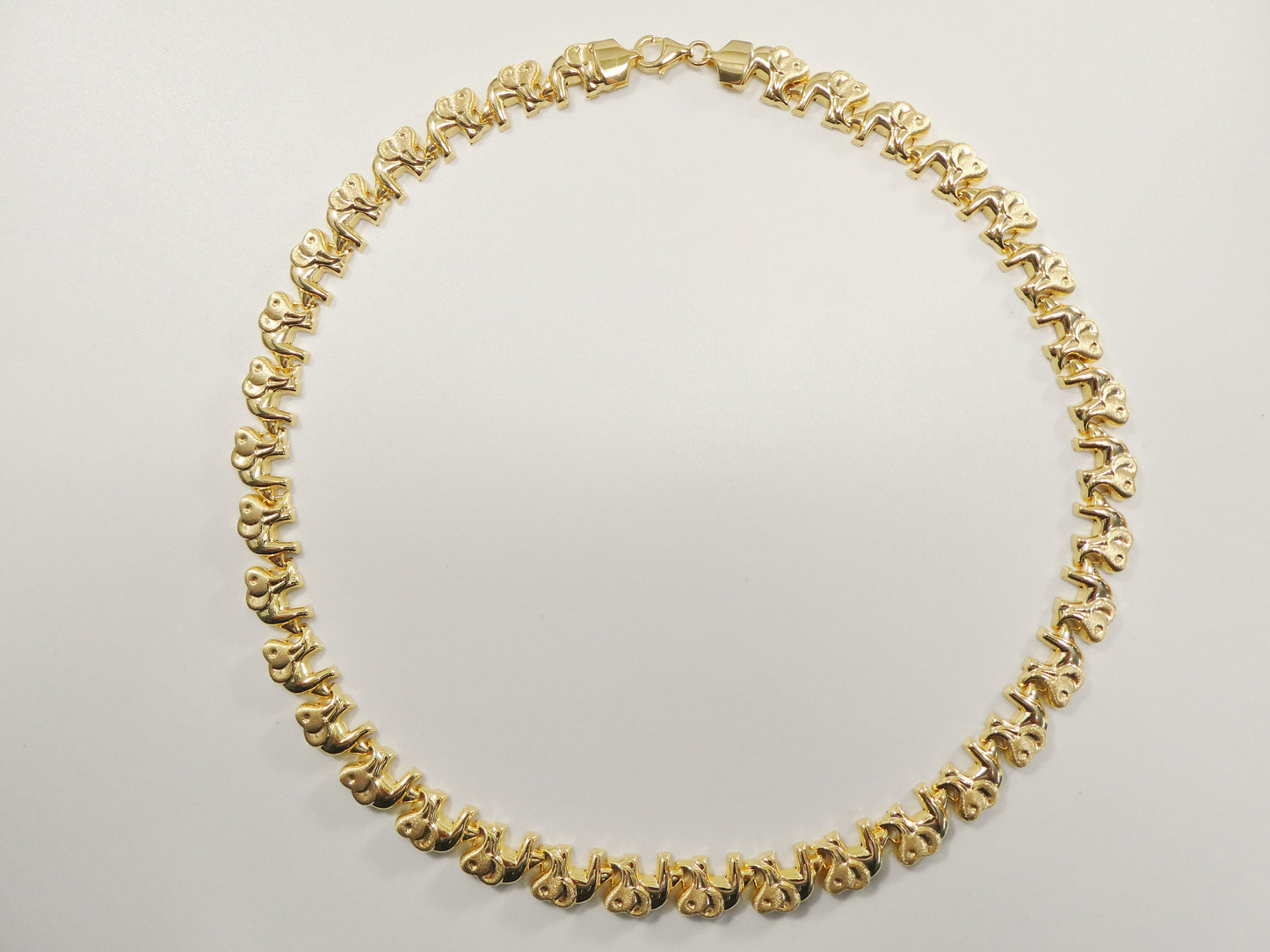 real 925 sterling silver all yellow tone elephant set necklace and bracelet