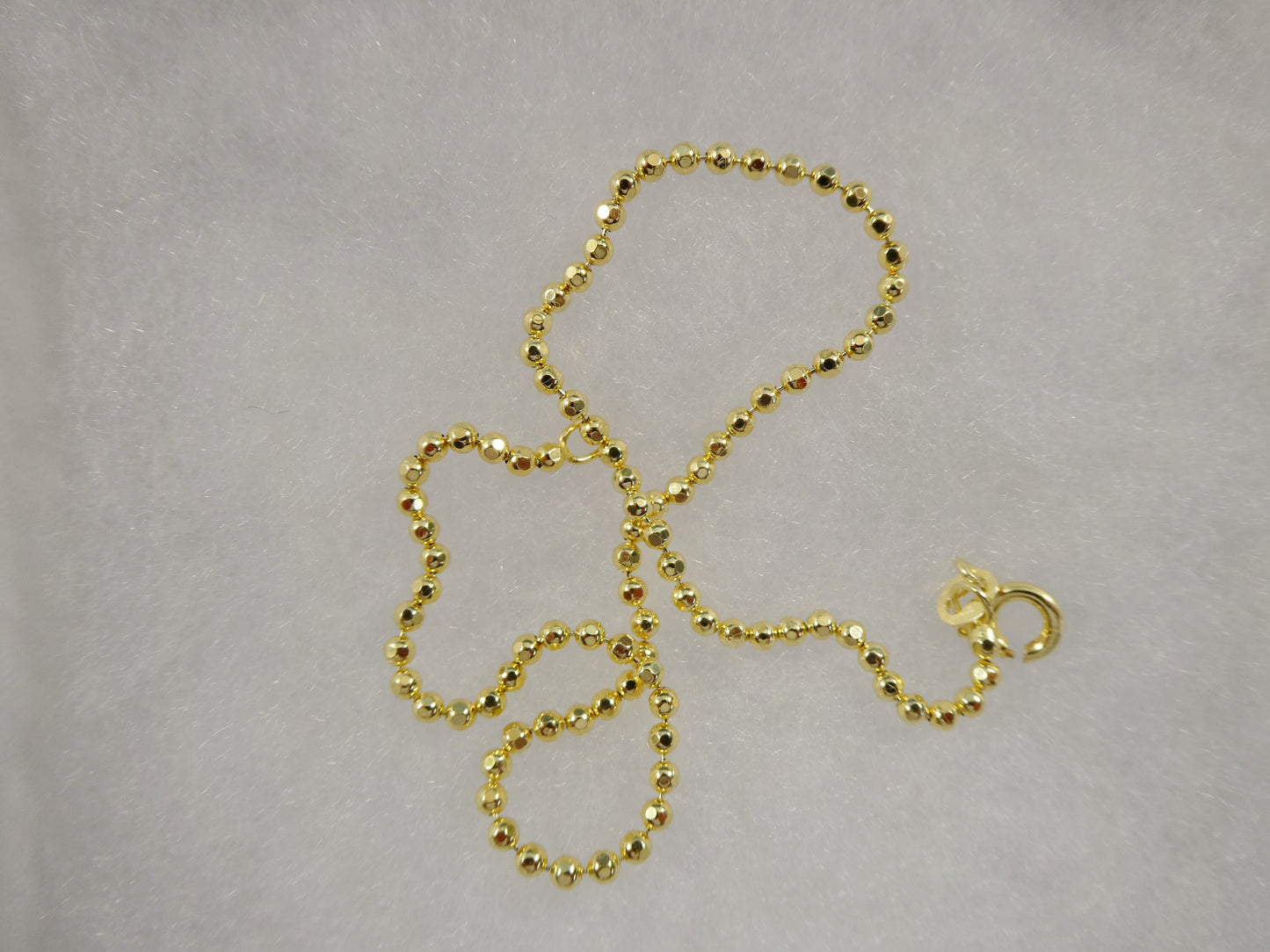 10 inch 14k yellow gold tone color over real 925 sterling silver moon cut bead anklet bracelet