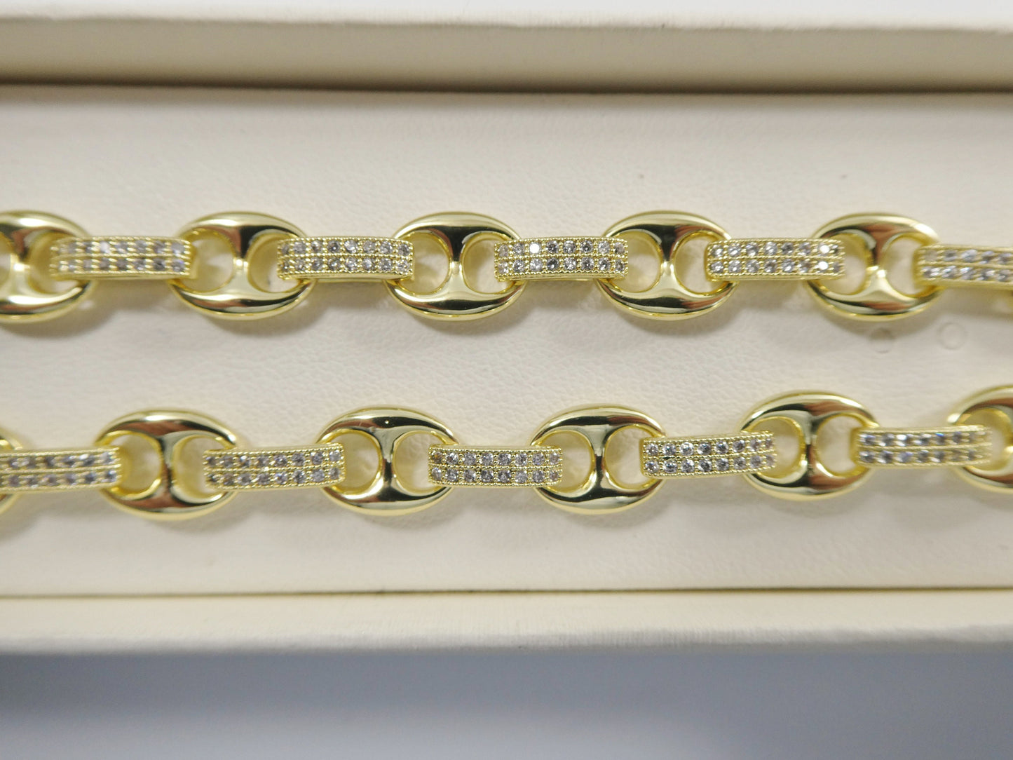 14k gold filled yellow gold puffed mariner LINK necklace