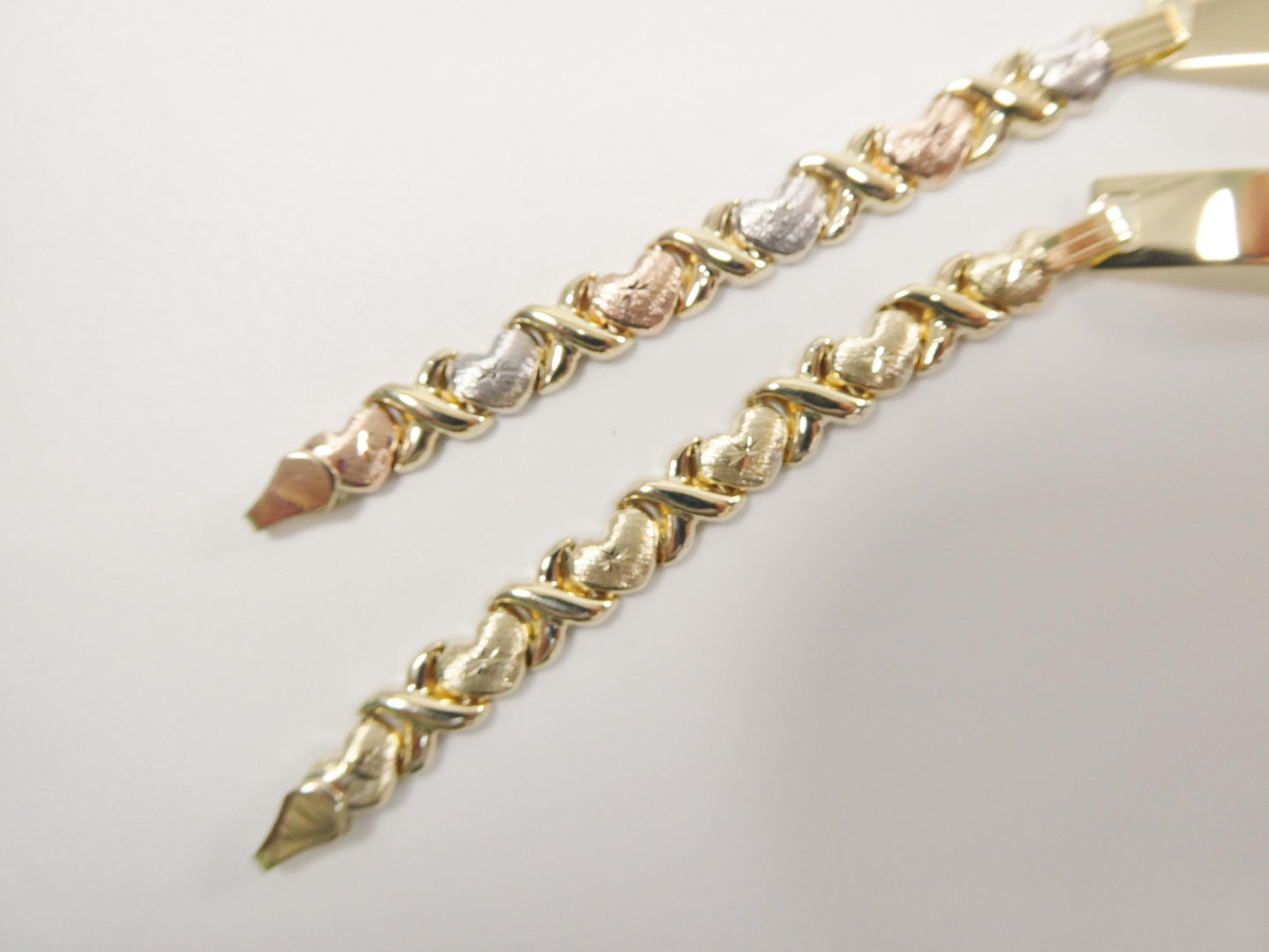 10k real solid yellow gold 6 inch heart baby ID bracelet