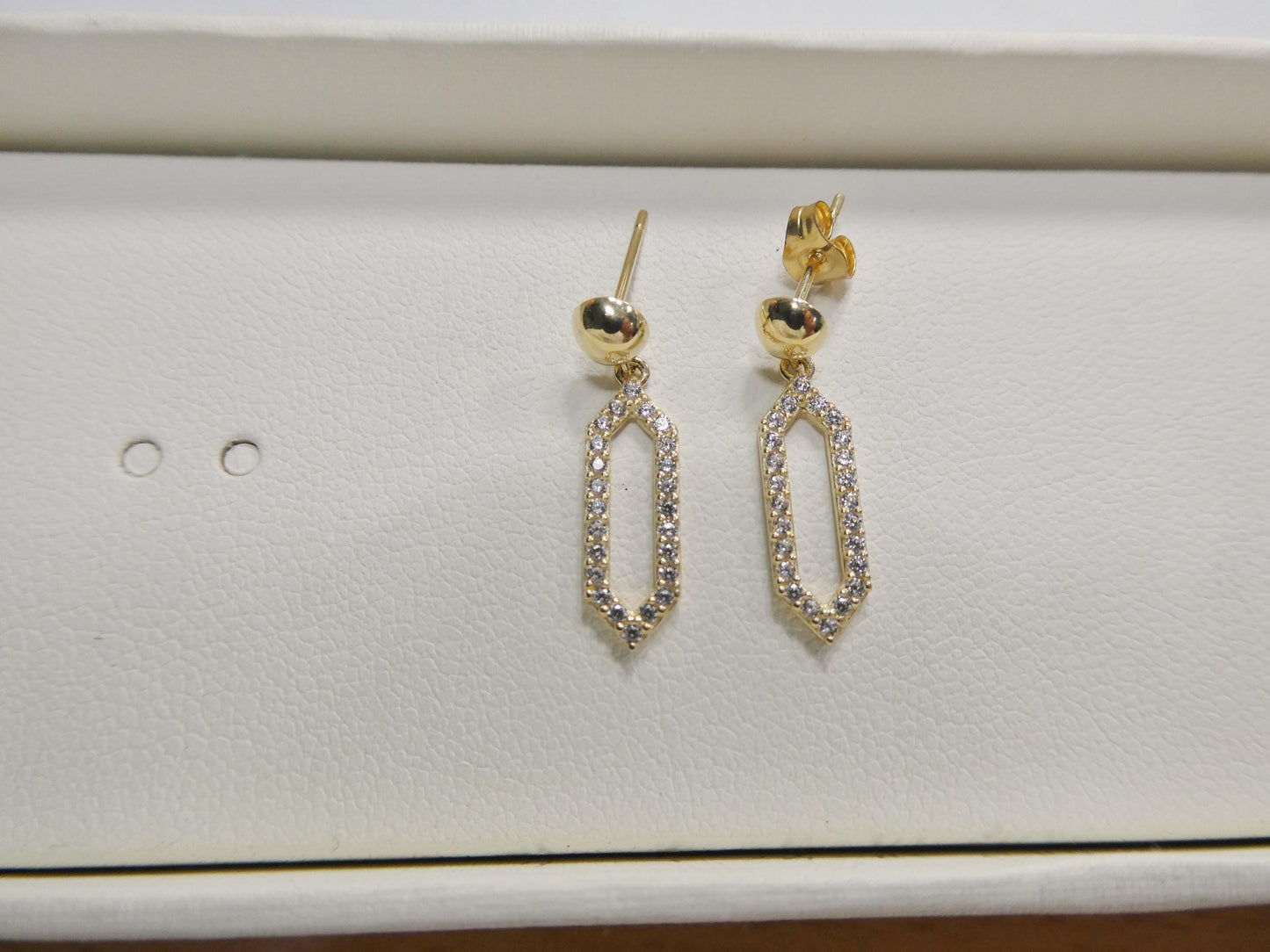 real 10k solid yellow gold design paperclip push post earrings