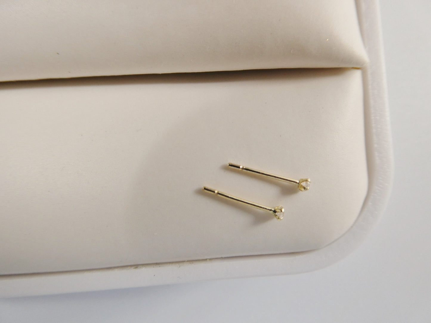 14k real solid yellow gold push post pair nose earring