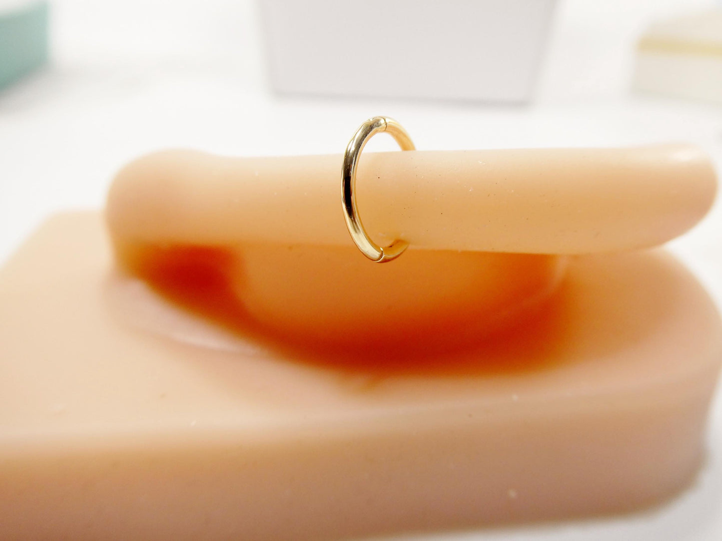 14k real solid yellow gold hoop earring cartilage daith ring piercing