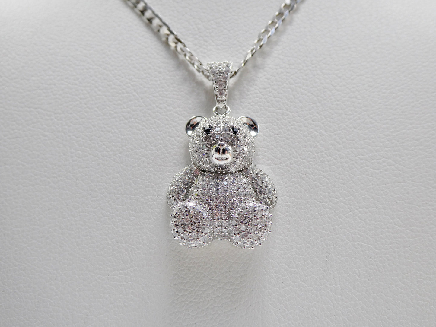 925 sterling silver teddy bear set chain and pendent