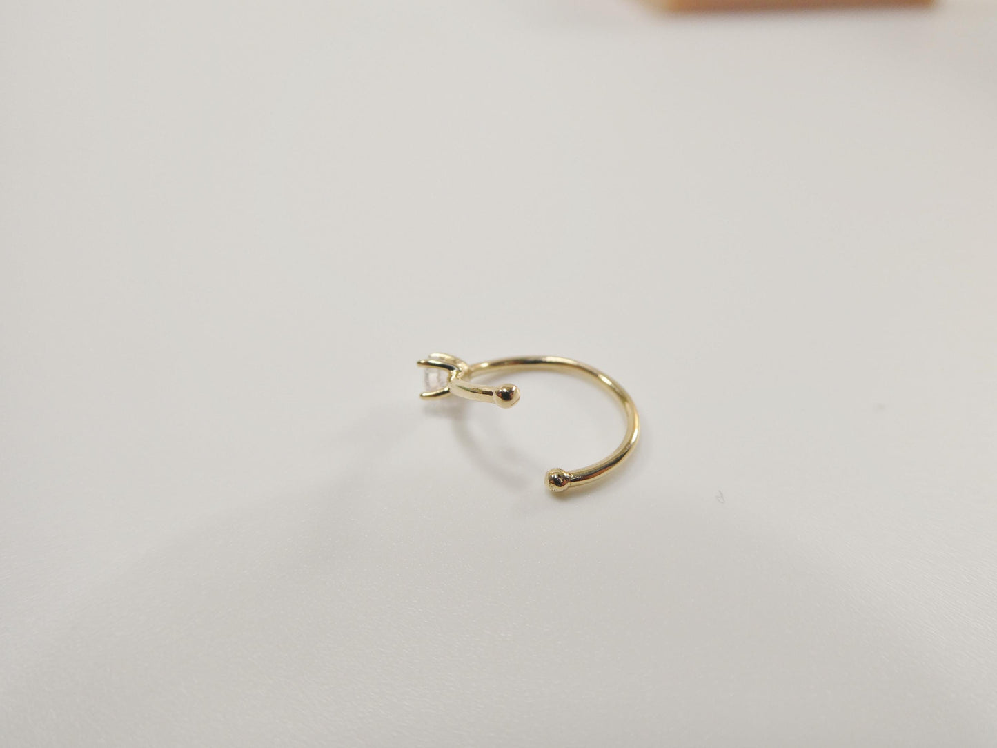 14k real solid yellow gold cz hoop earring cartilage daith ring piercing