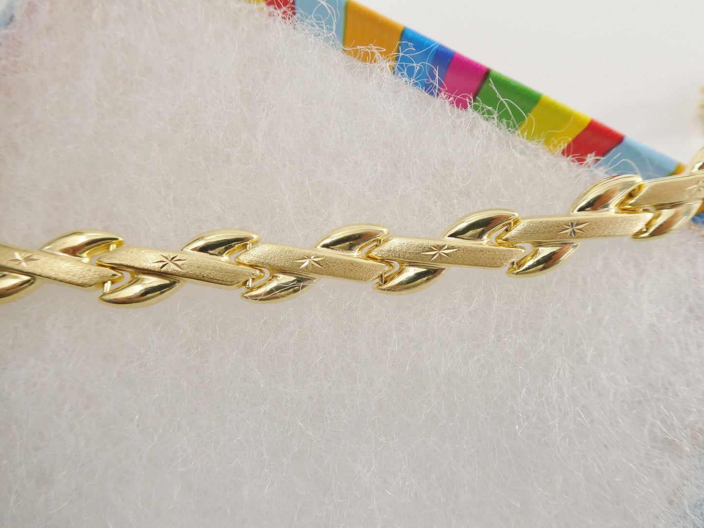 7.50 inch real 925 sterling silver xo style 14k gold tone finish