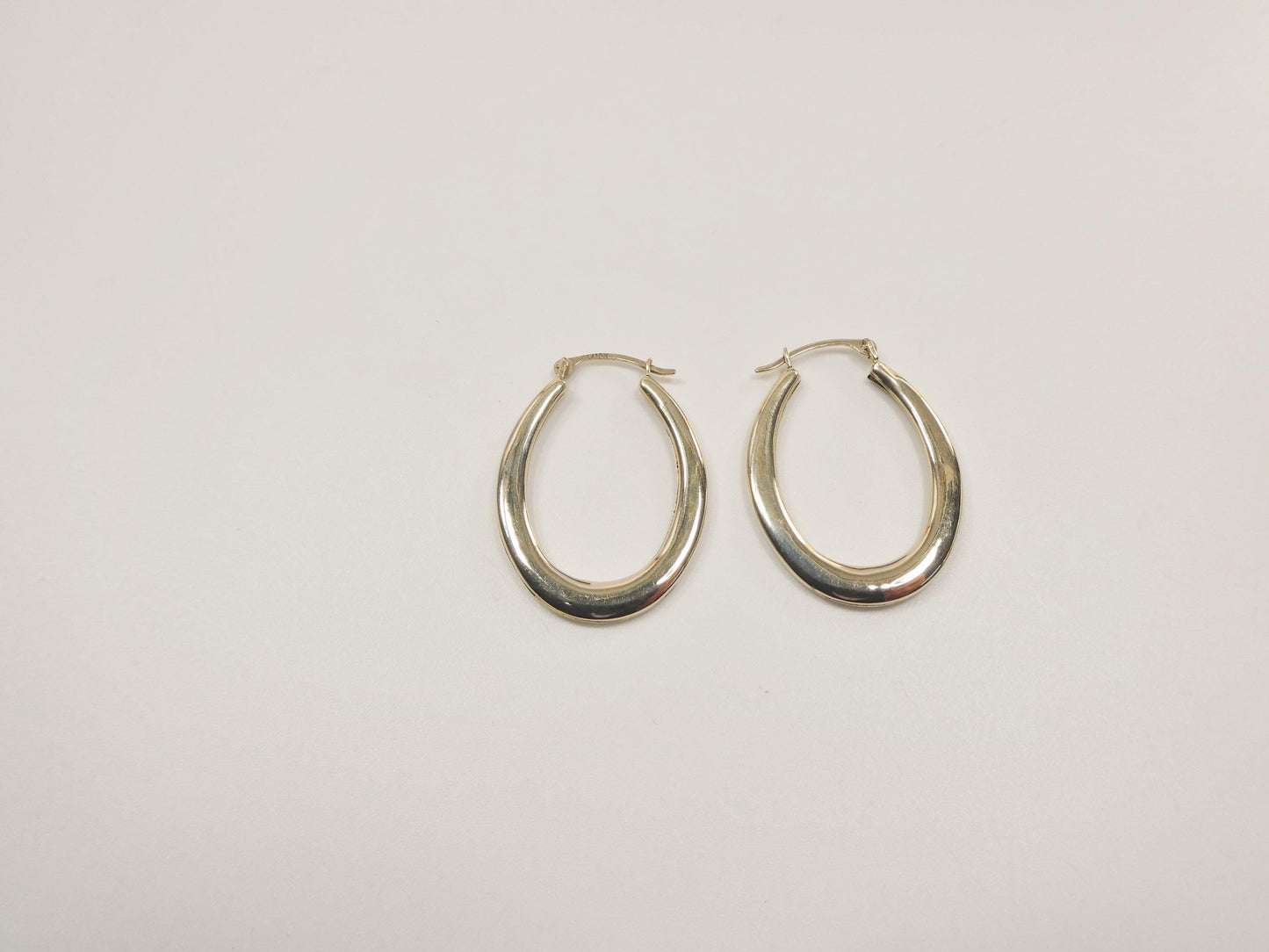10k real solid yellow gold classic design polish hoop earrings