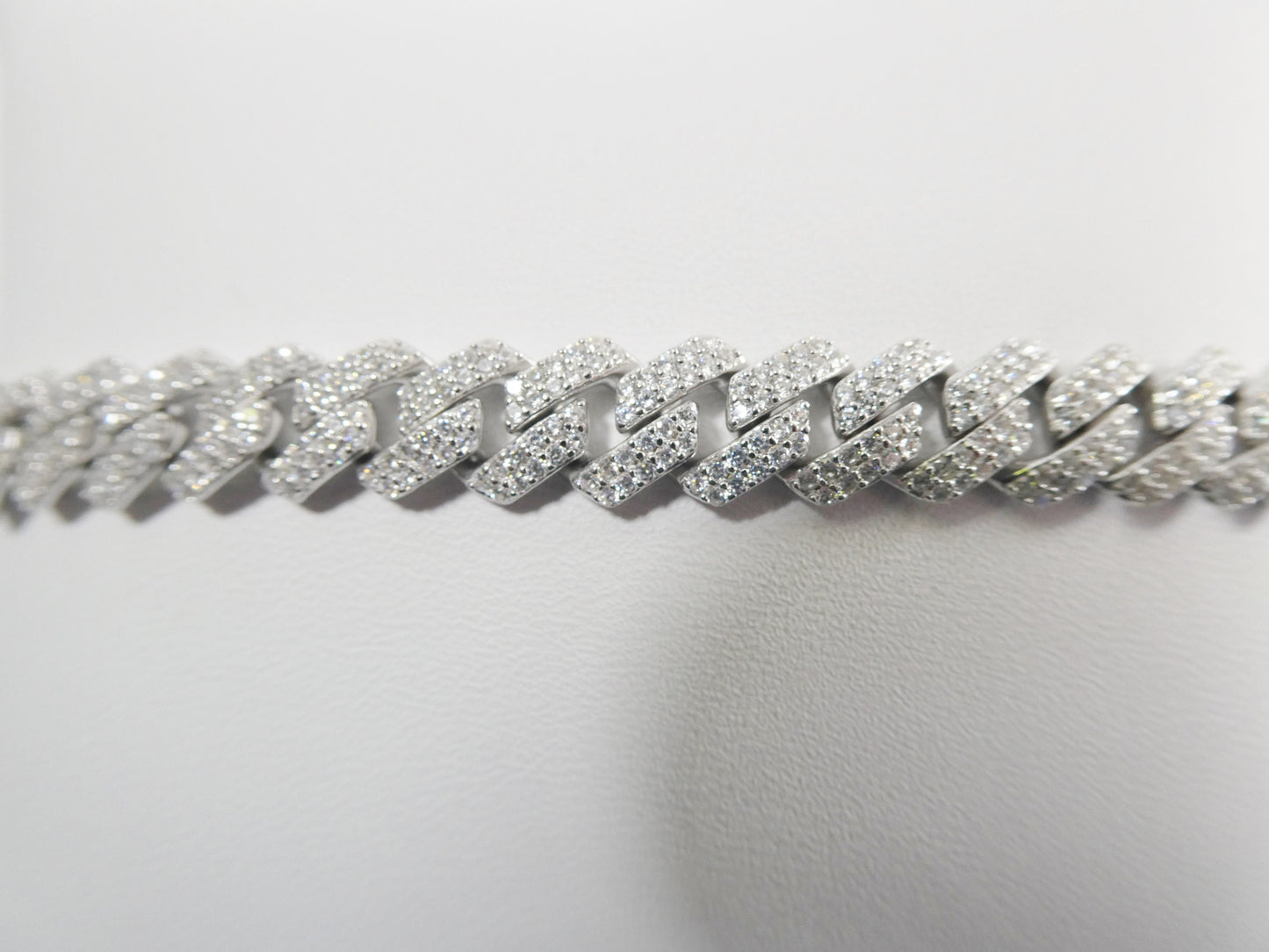 real 925 sterling silver Monaco full micro fave setting bracelet
