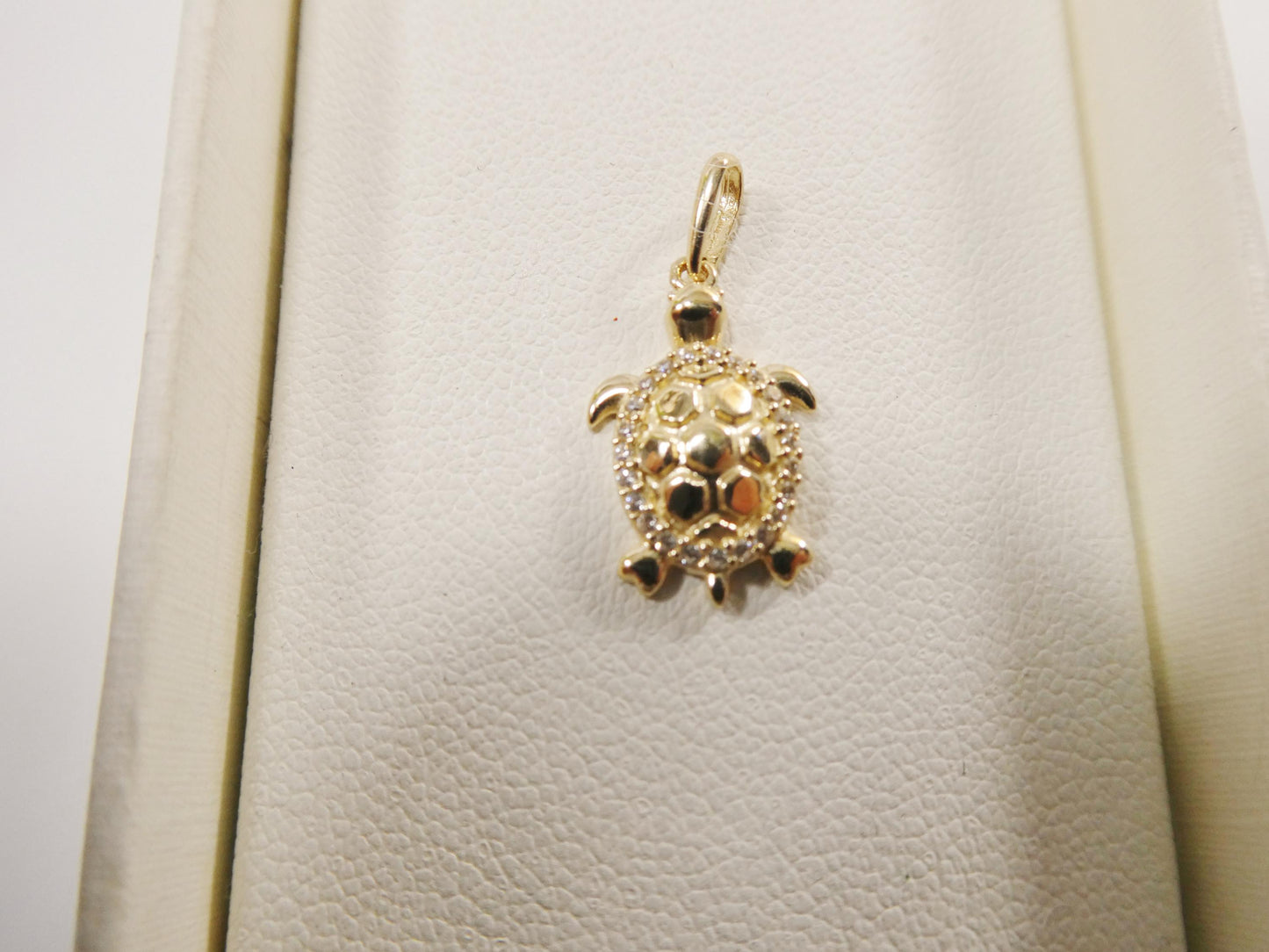 14k real solid yellow gold turtle pendent and rope necklace