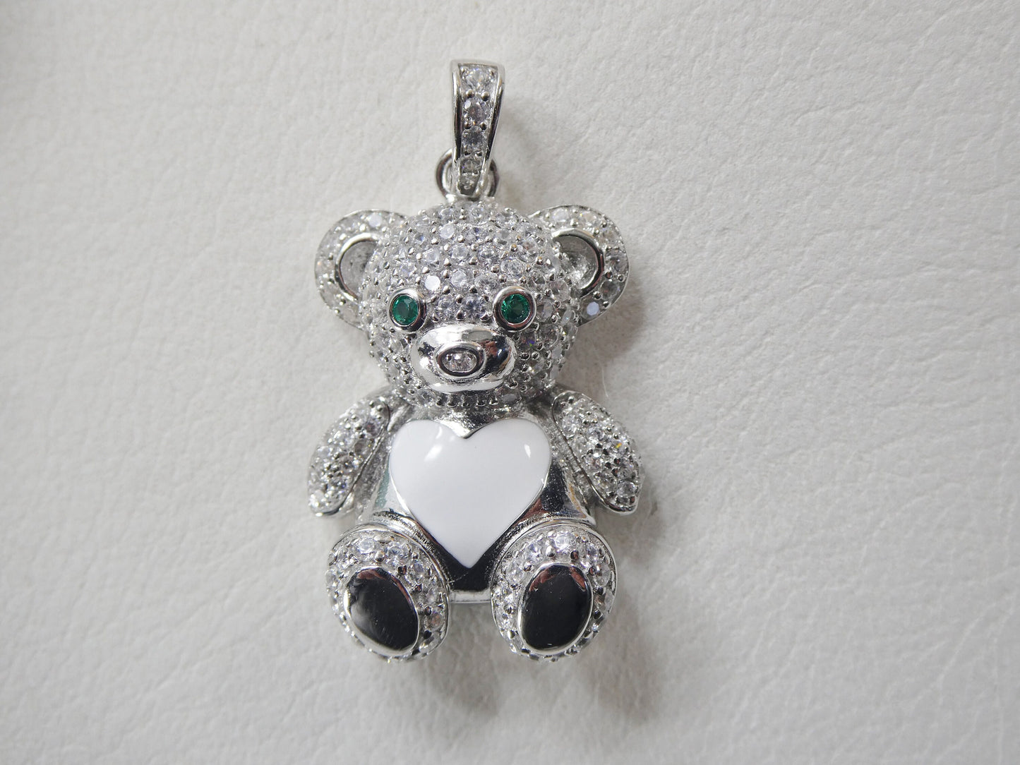 925 sterling silver enamel color teddy bear pendent charm