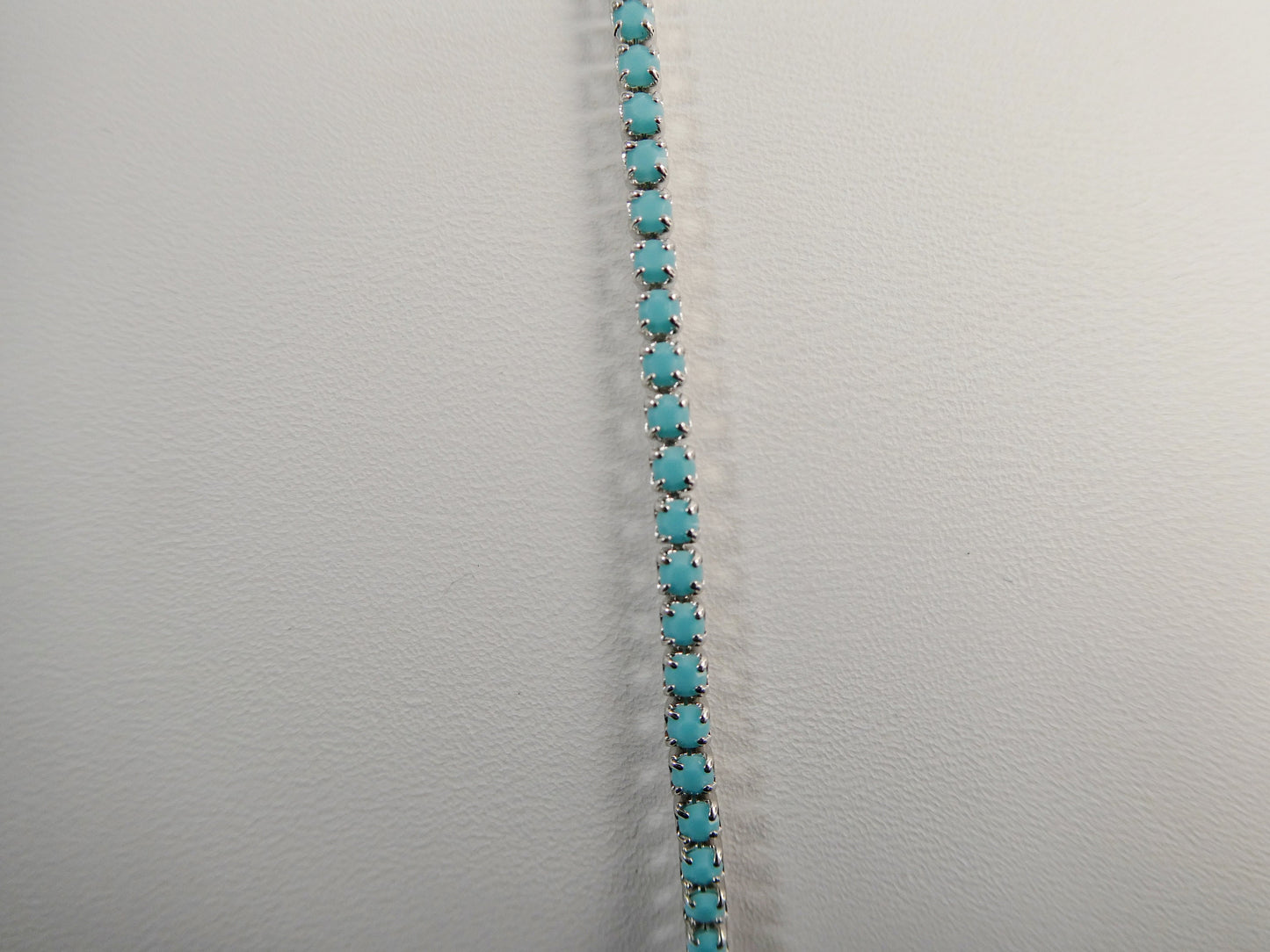 Turquoise anklet with extension tennis bracelet real 925 sterling silver