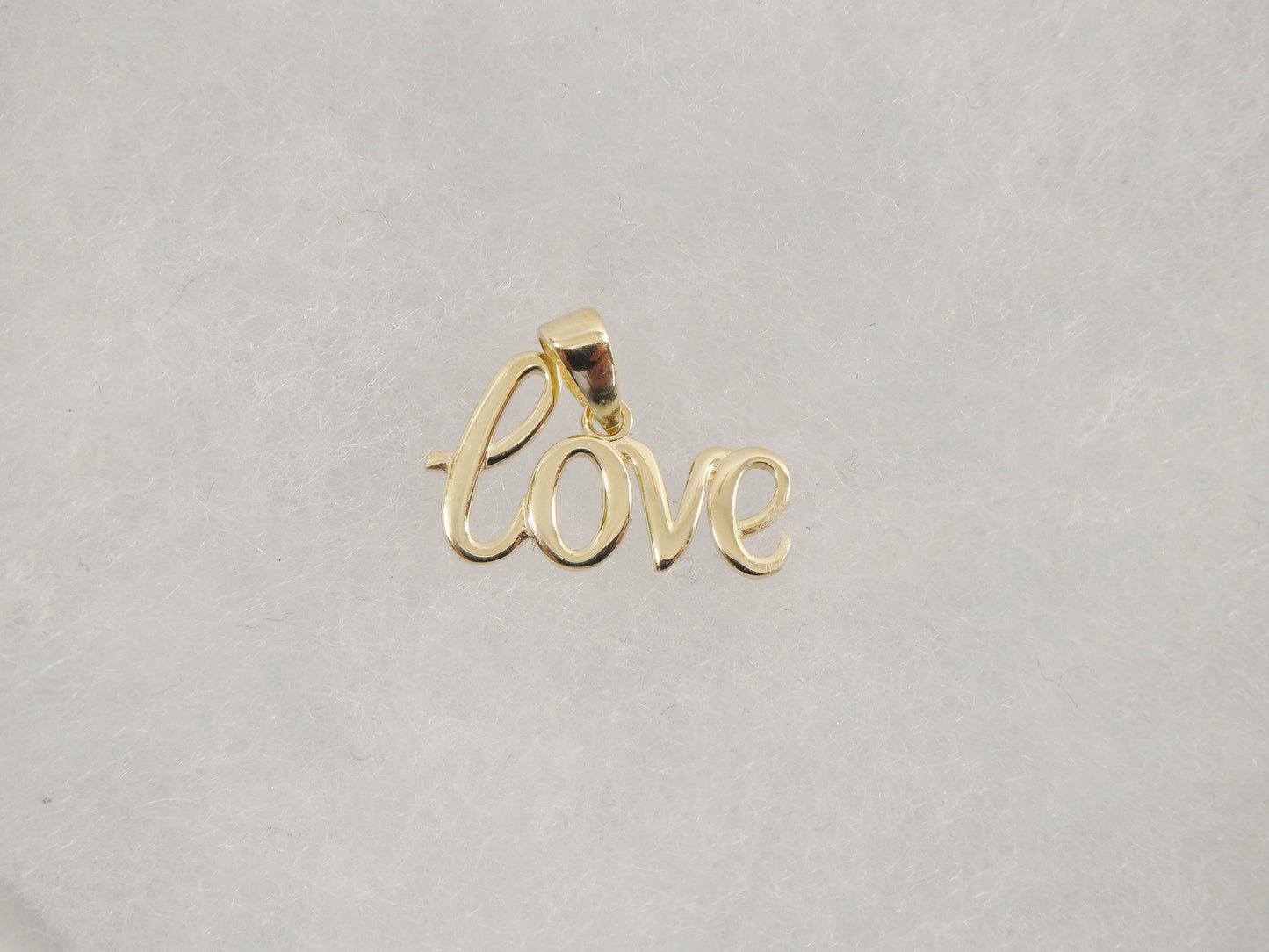 women's 14k real solid yellow gold love world charm