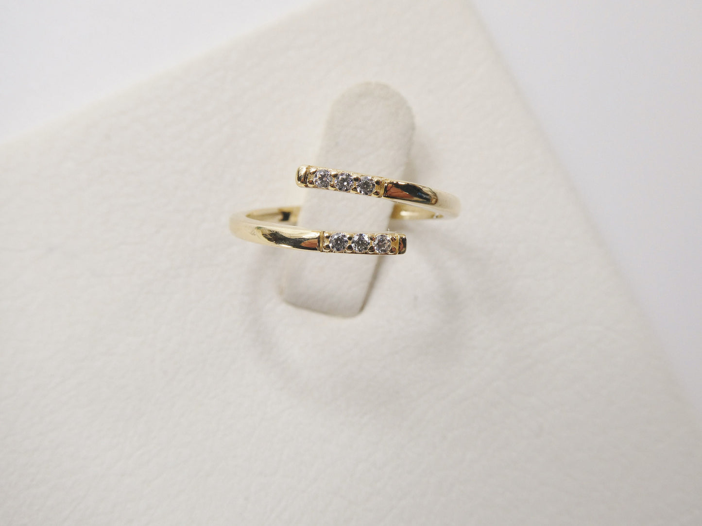 10k solid yellow gold women girl bypass ring