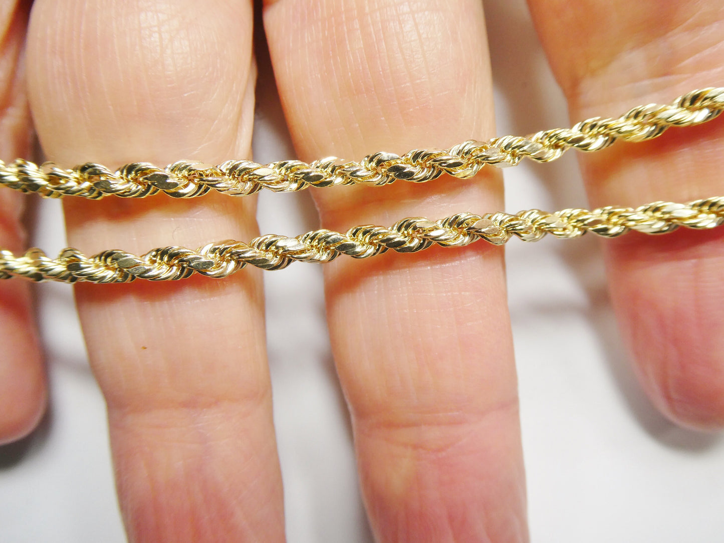 real 10k solid yellow gold rope chain
