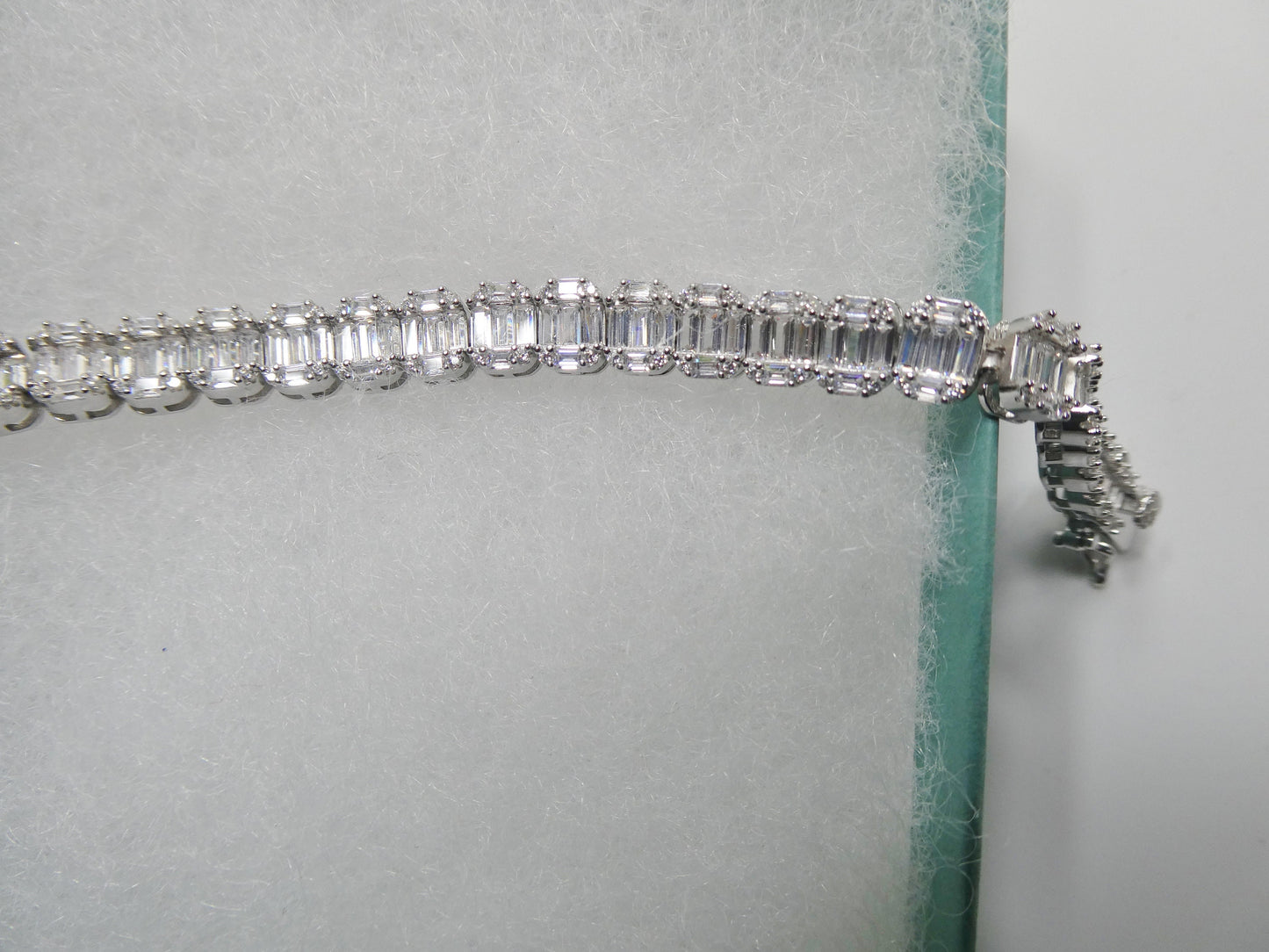 real 925 sterling silver tennis baguette 7 inch bracelet
