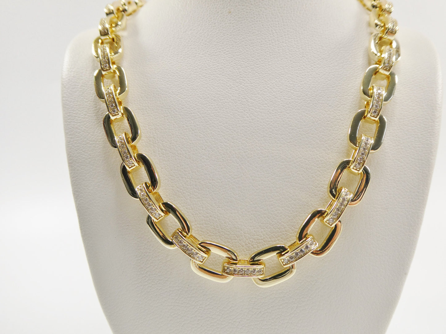 real 925 sterling silver 8mm paperclip necklace and bracelet box lock 14k yellow gold color finish