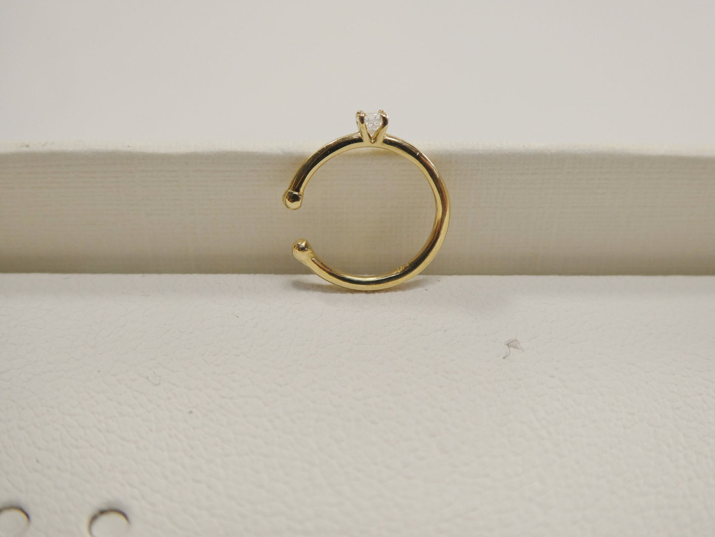 14k real solid yellow gold cartilage nose ring body ring piercing