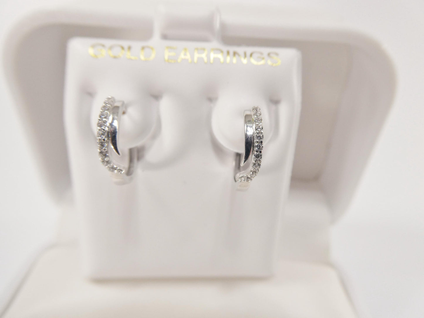 10k real yellow gold design huggies hinged hoop earring daith