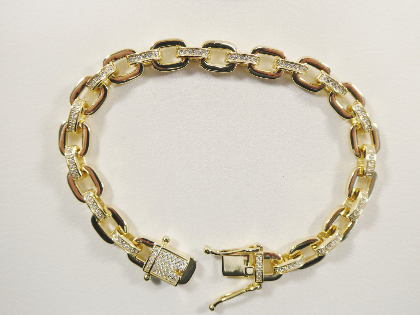 real 925 sterling silver 8mm paperclip necklace and bracelet box lock 14k yellow gold color finish