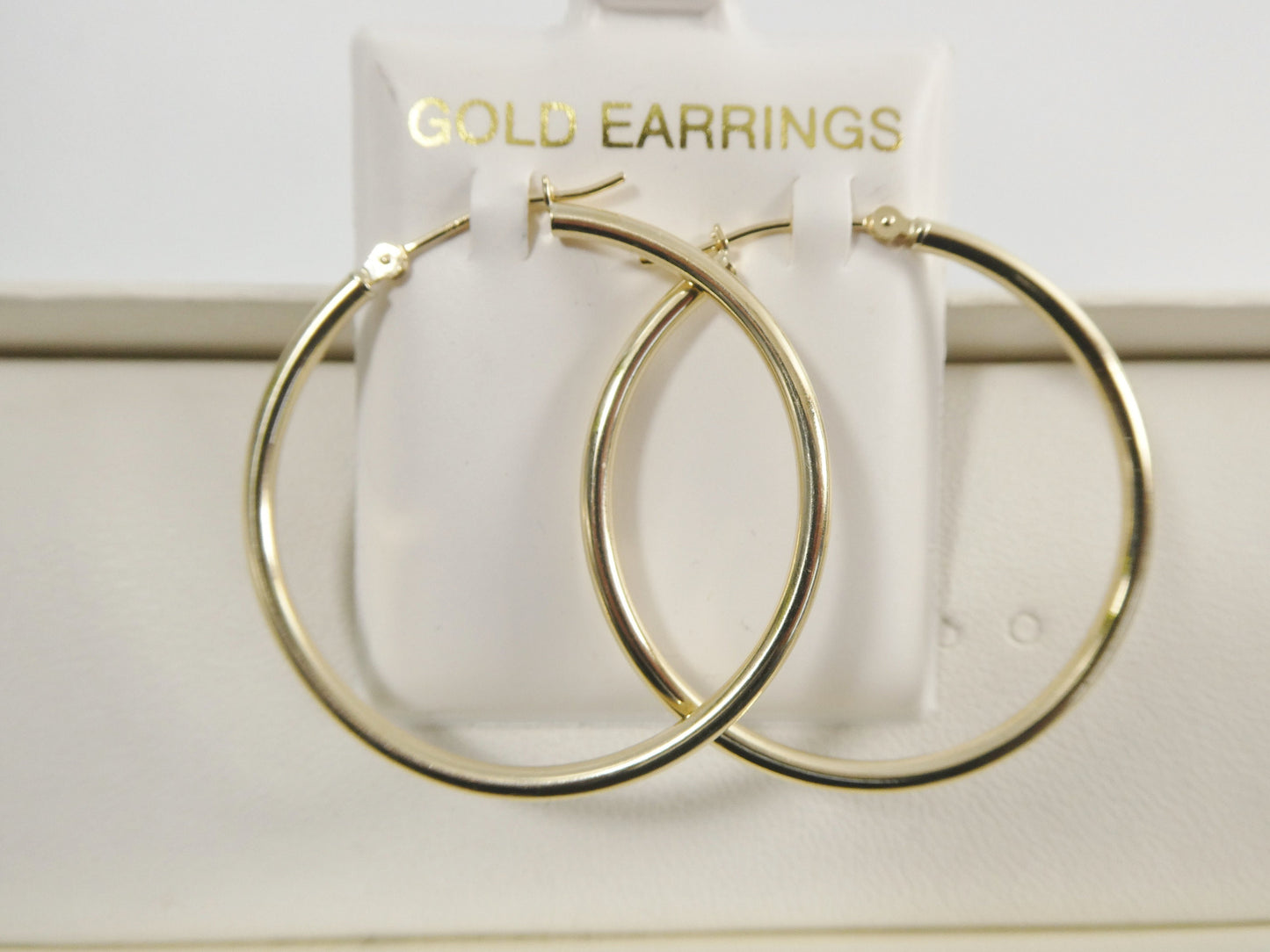 10k real solid yellow gold 2mm high polish hoop earrings