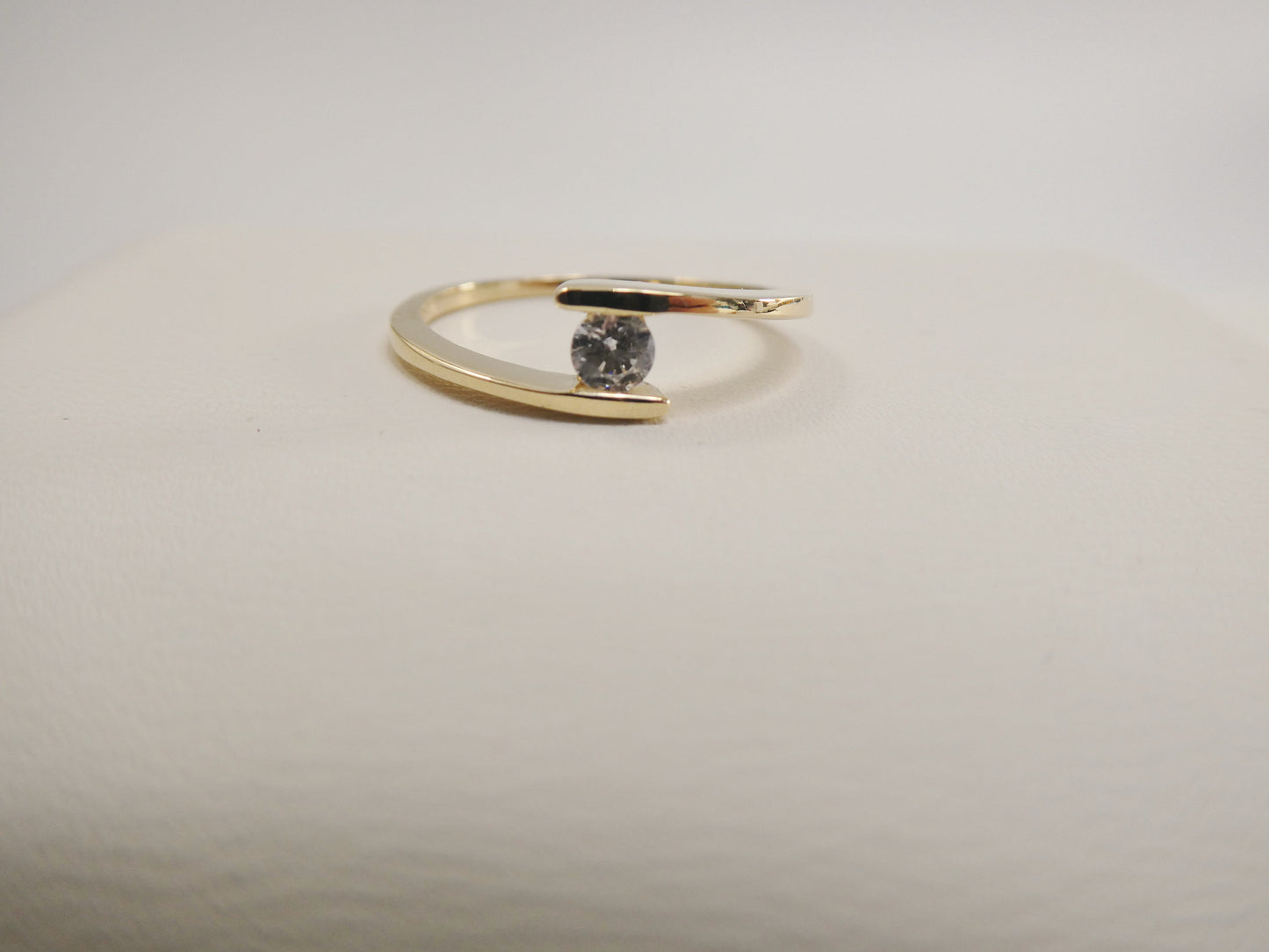 real 14k solid yellow gold women's classic micro pave setting pinky ring