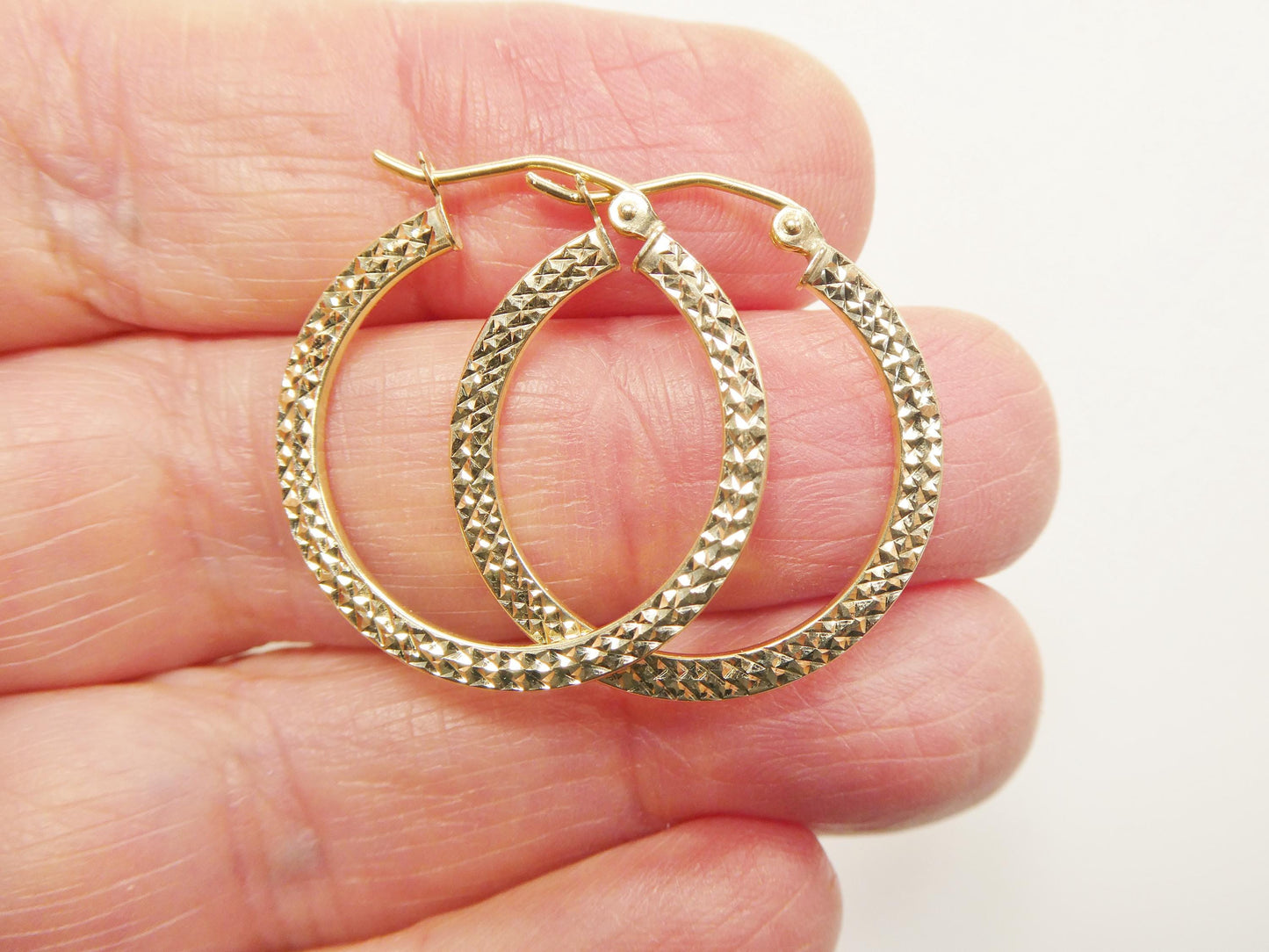 10k real solid yellow gold classic earrings