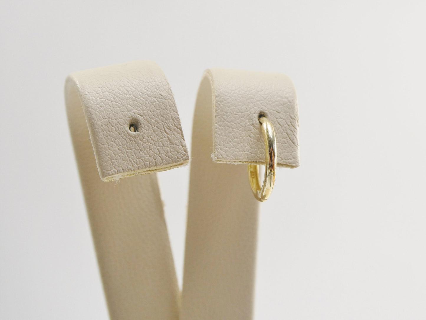 real 10k solid yellow gold tiny simple 12mm hoop huggie earrings