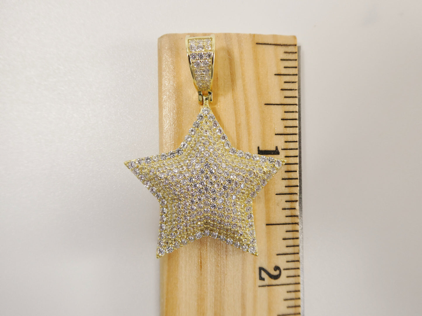 real 925 sterling silver 2mm moon cut chain and star charm pendent