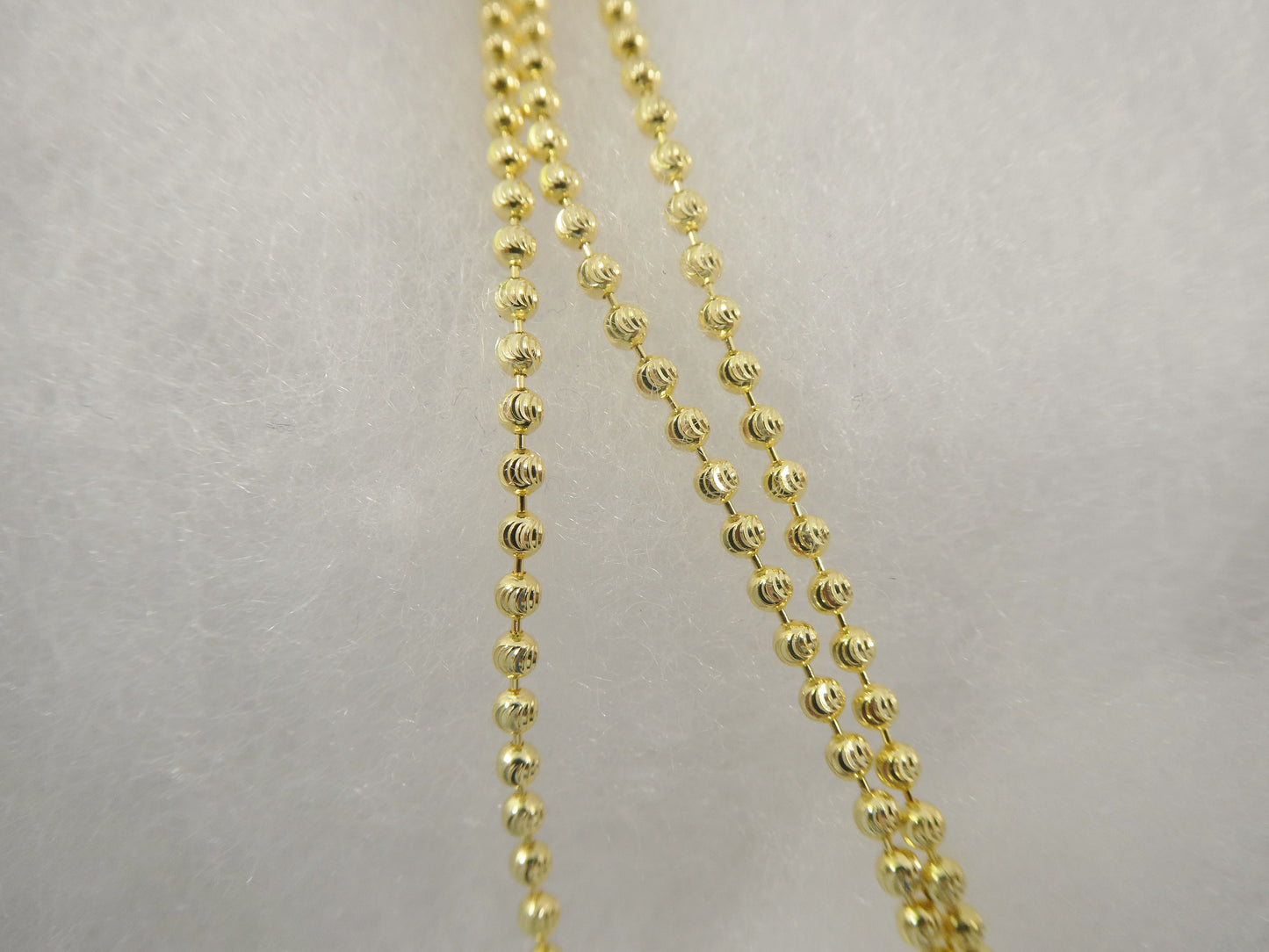 real 2mm 925 sterling silver moon cut chain 14k yellow gold finish