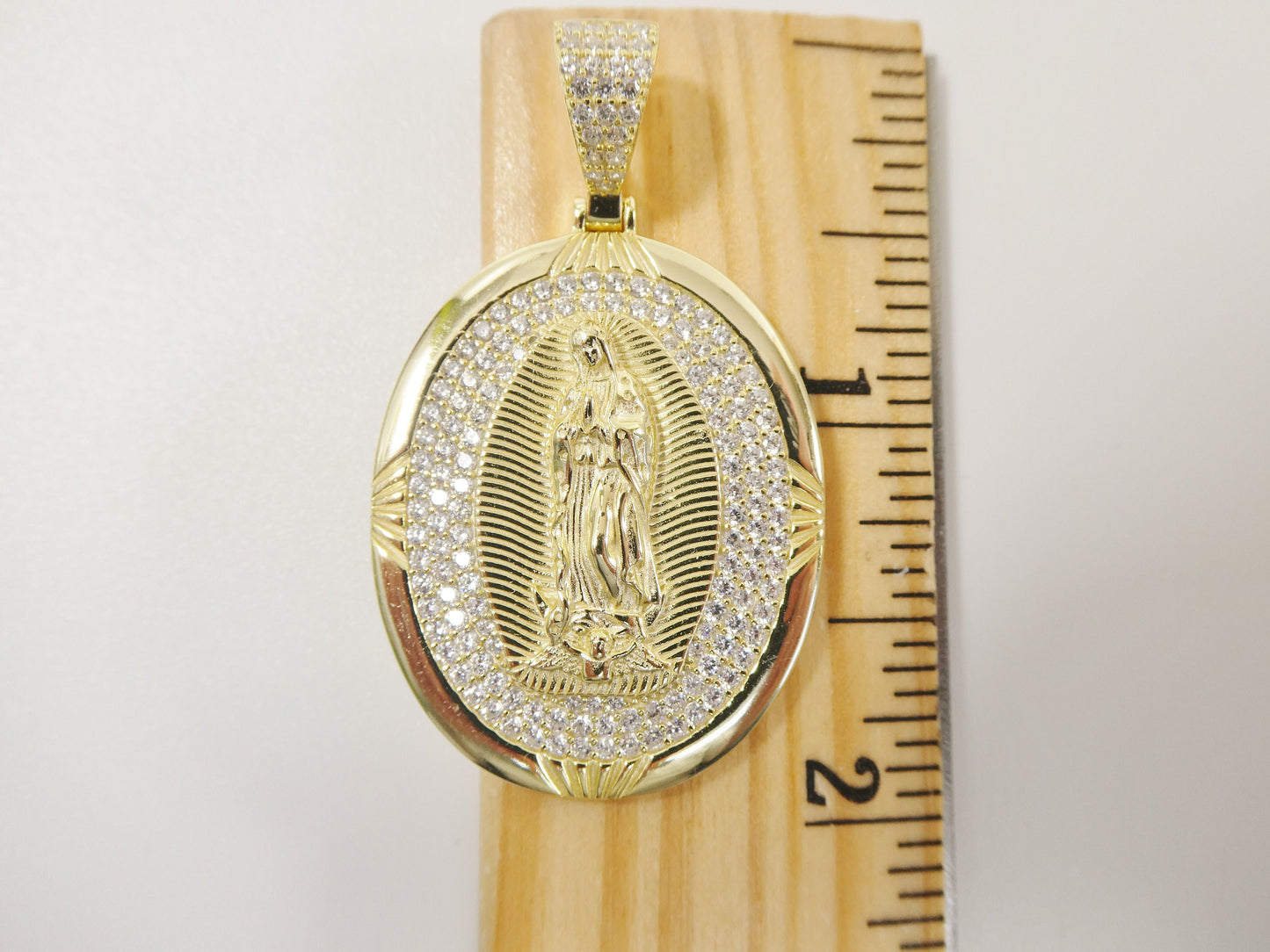 real 925 sterling silver large guadalupe virgin mary medallion pendent