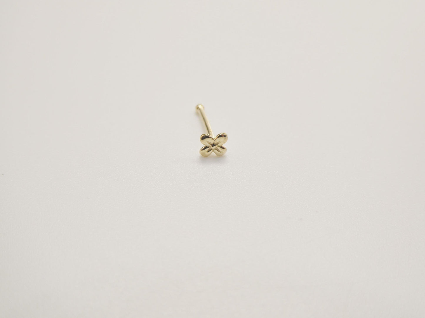 14k real solid yellow gold tiny floral stud nose ring