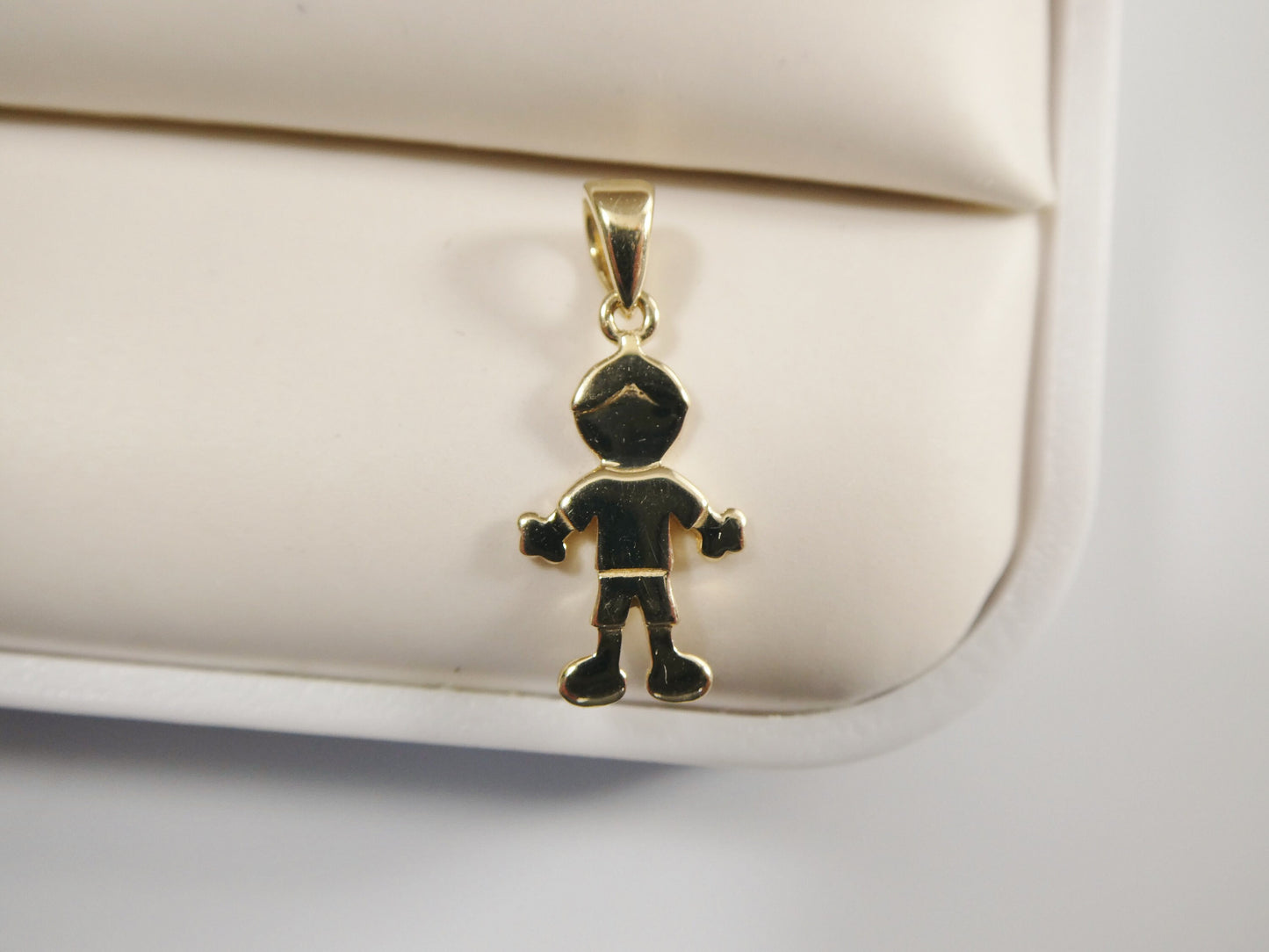 14k real solid yellow gold baby boy charm pendent