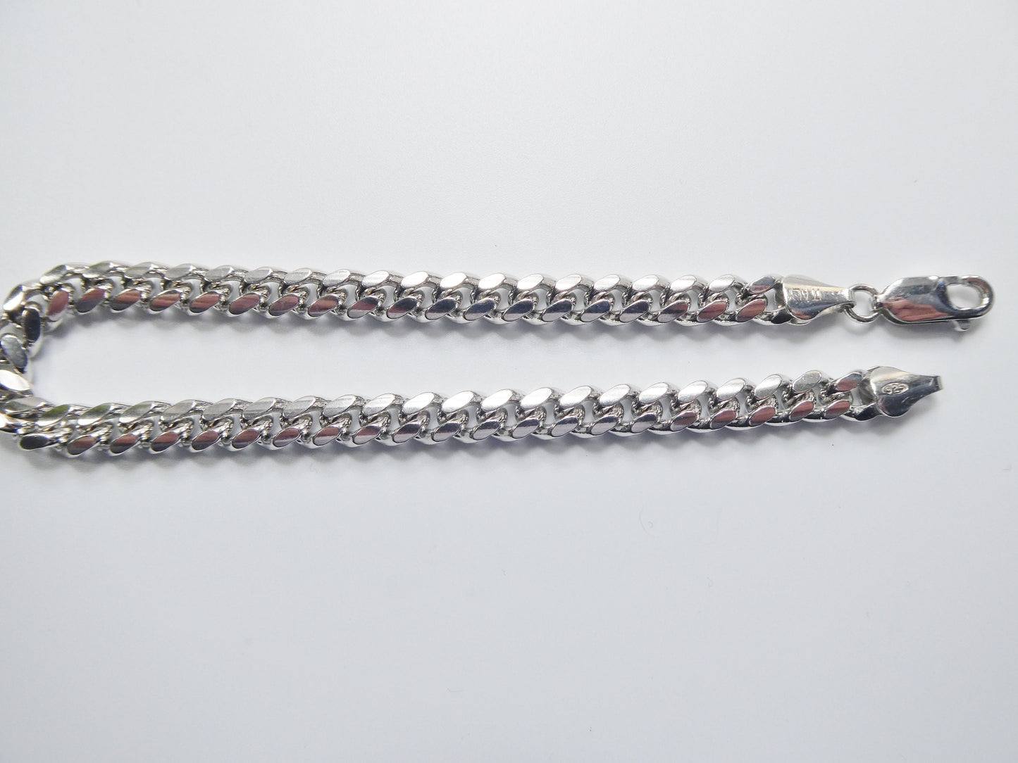 real 925 sterling silver 6mm solid link bracelet
