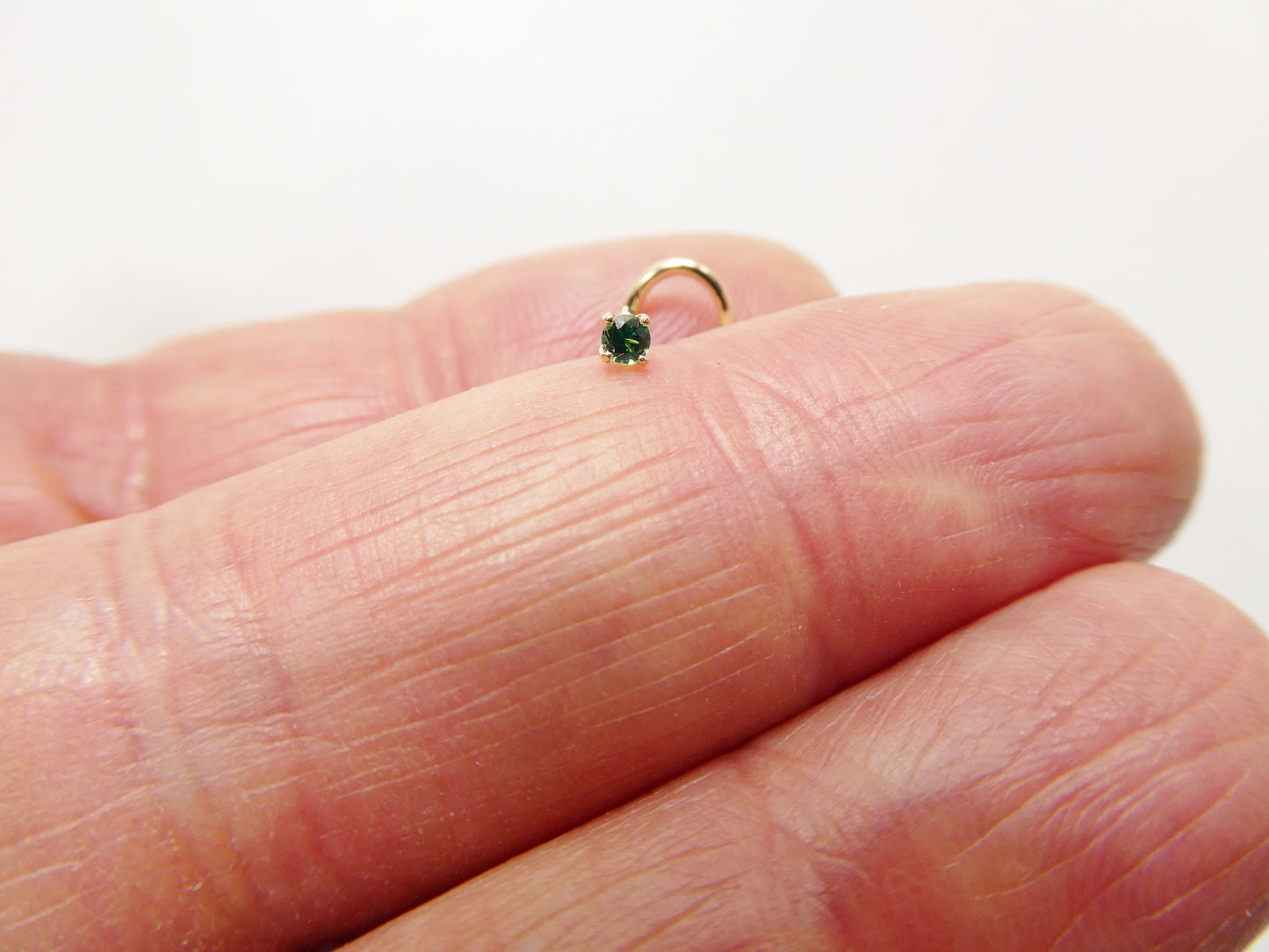 14k real solid yellow gold 2mm twist nose ring